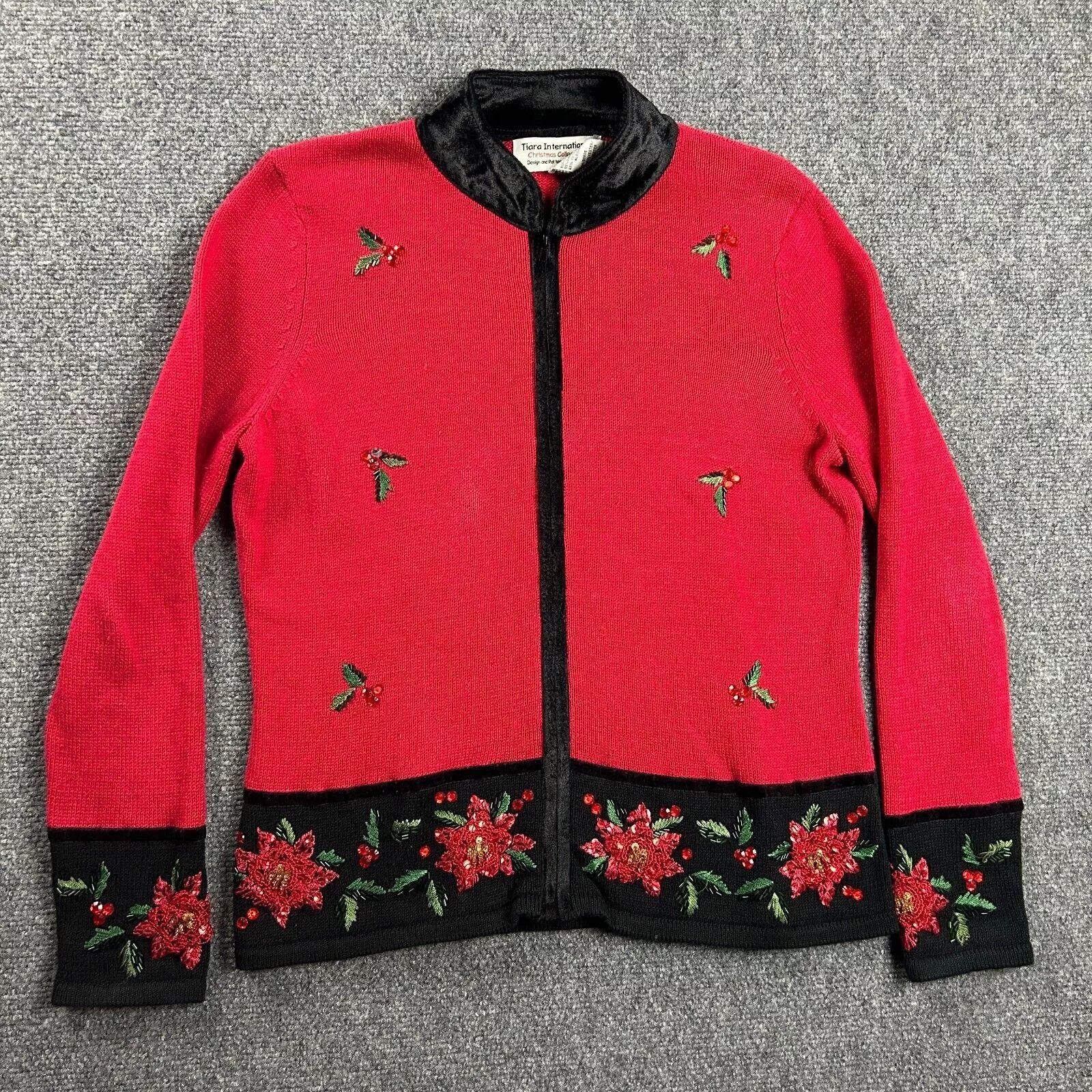 Other Tiara International Sweater Womens Medium Christmas Size M / US 6-8 / IT 42-44 - 1 Thumbnail