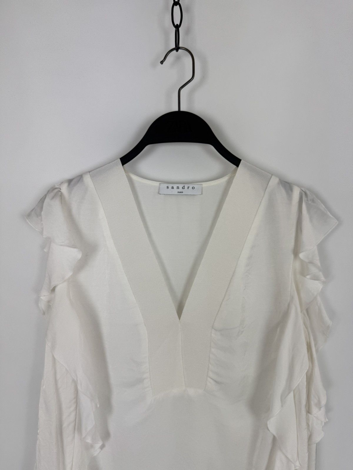 Sandro Sandro Ruffle Sleeve Lace Blouse Size S / US 4 / IT 40 - 3 Thumbnail