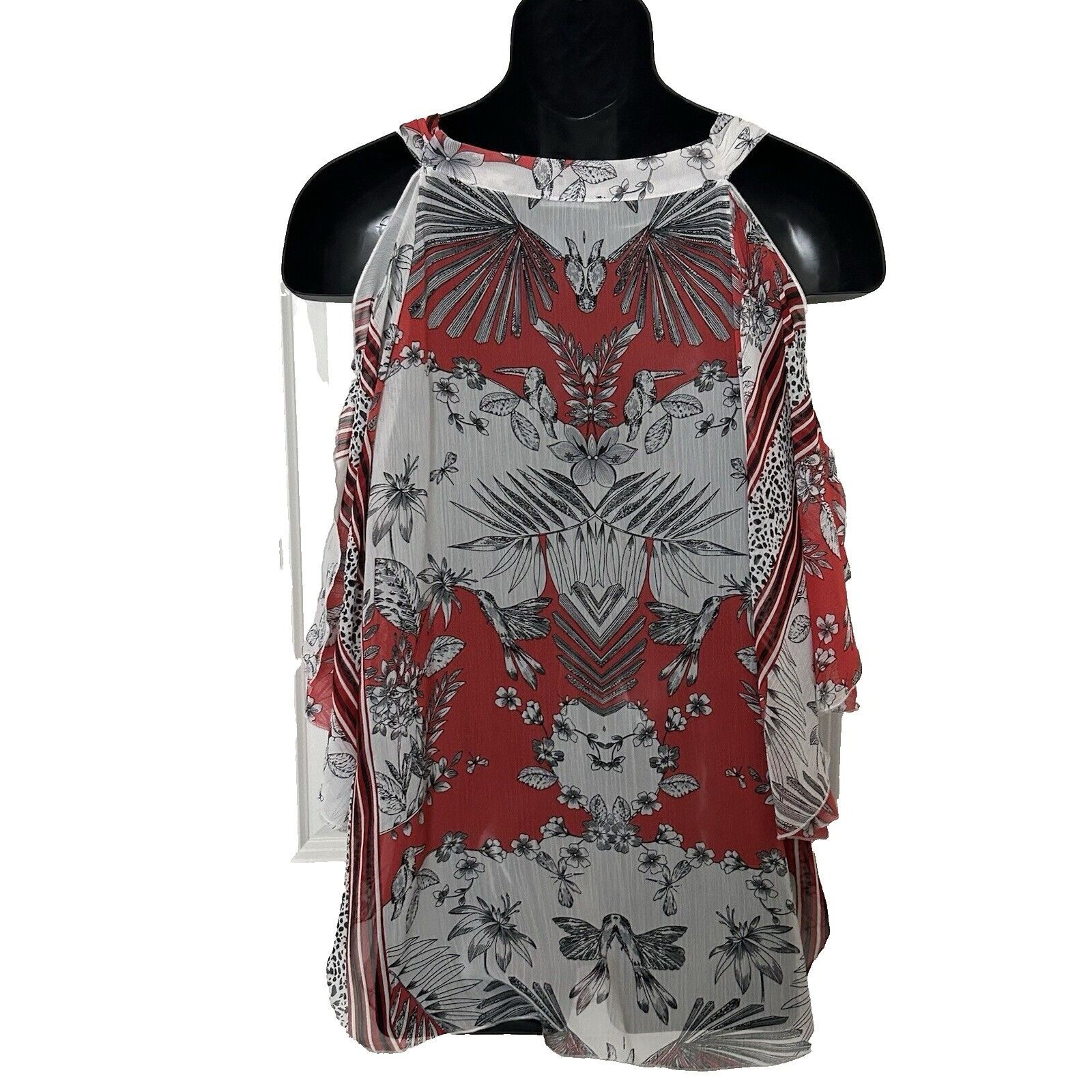 Other Madison Paige Women Gray 3/4 Sleeve Boho Blouse L Size L / US 10 / IT 46 - 2 Thumbnail