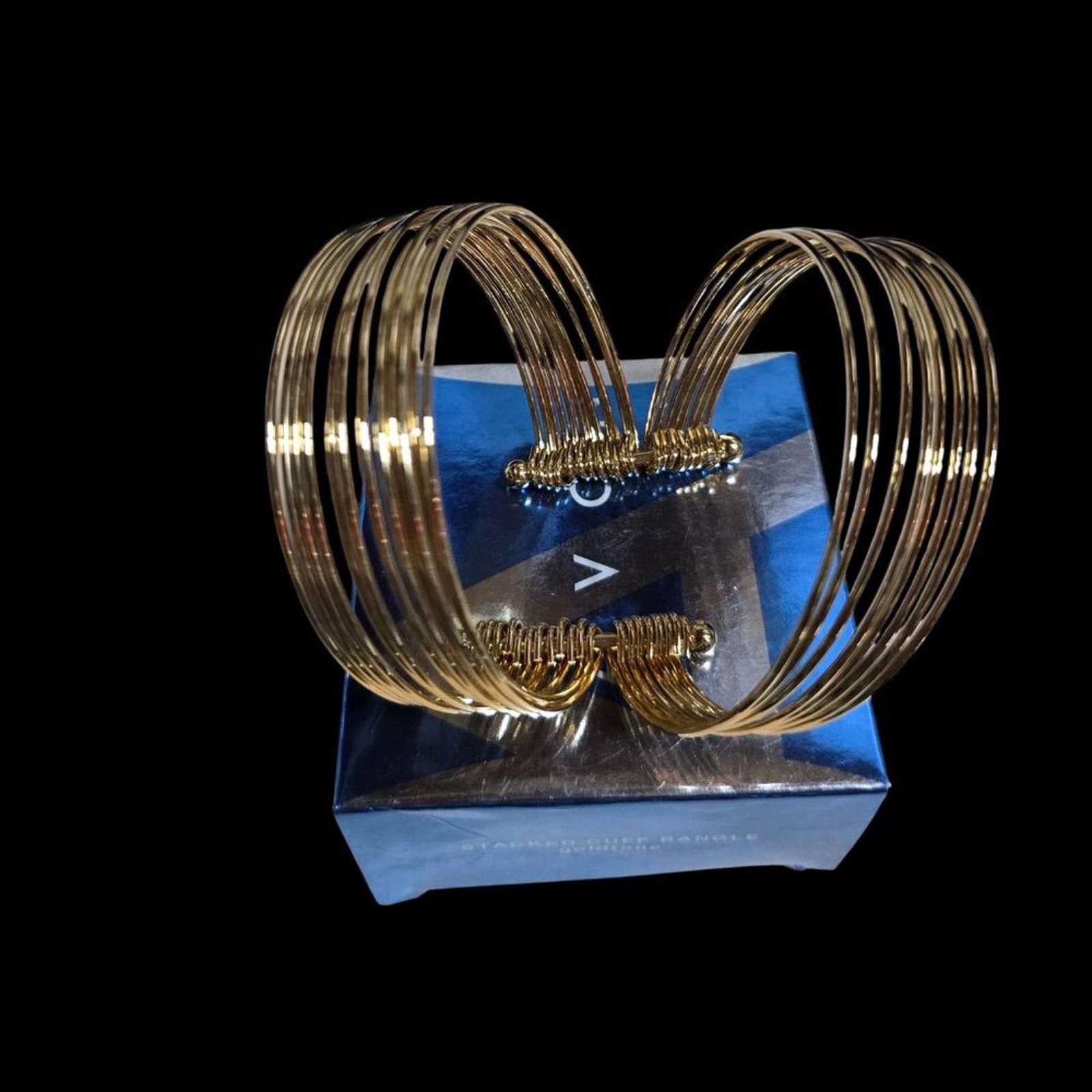 Other Avon Gold Tone Stacked Cuff Bangle Bracelet Size ONE SIZE - 3 Thumbnail