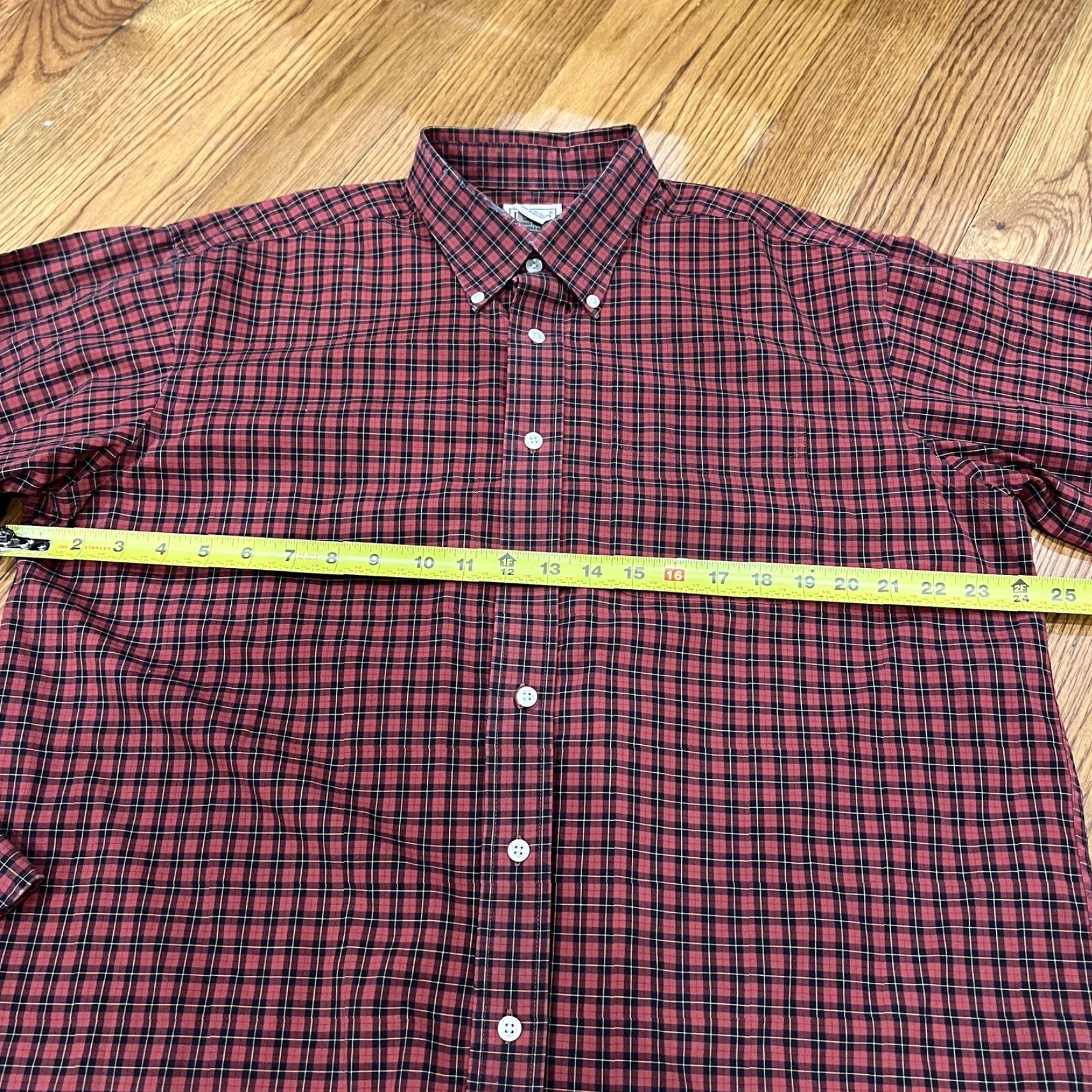 Vintage VINTAGE L.L. Bean Men's Shirt Long Sleeve Red Plaid Casual Business Formal Party Wedding Fall Spring Summer Winter Large Size US L / EU 52-54 / 3 - 4 Thumbnail