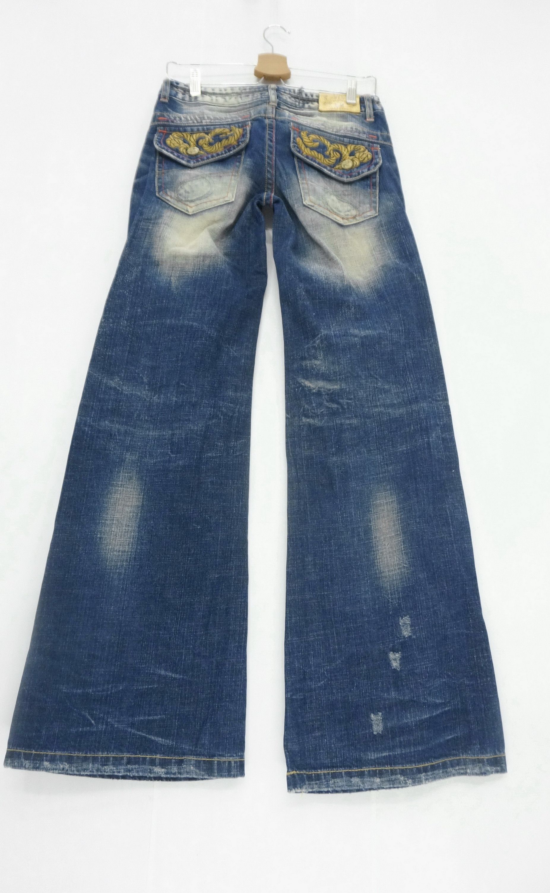 Japanese Brand 🔥 RED PEPPER Gold Label Lowrise Flared Jeans Size US 27 - 1 Thumbnail