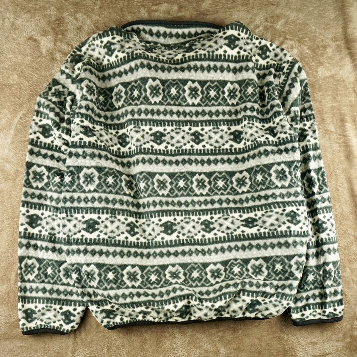 L.L. Bean Vintage LL Bean Printed Aztec Southwestern Snap Fleece Size US XL / EU 56 / 4 - 3 Thumbnail