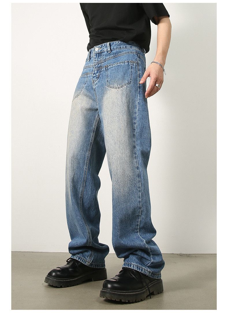 Japanese Brand × Vintage Retro distressed men's loose straight jeans Size US 32 / EU 48 - 3 Thumbnail