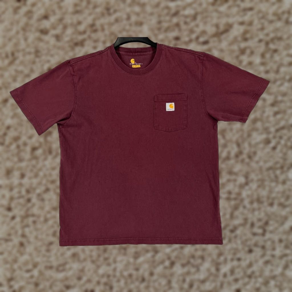 Carhartt Carhartt Mens Shirt L Red Short Sleeve Crew Neck Cotton Workwear Pocket K87 Size US L / EU 52-54 / 3 - 1 Thumbnail