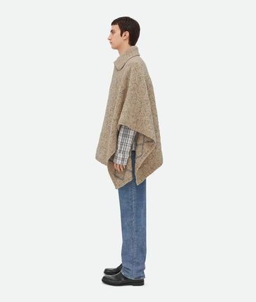 Bottega Veneta o1s1rm0326 Wool Diamond Poncho in Beige Size US S / EU 44-46 / 1 - 2 Thumbnail