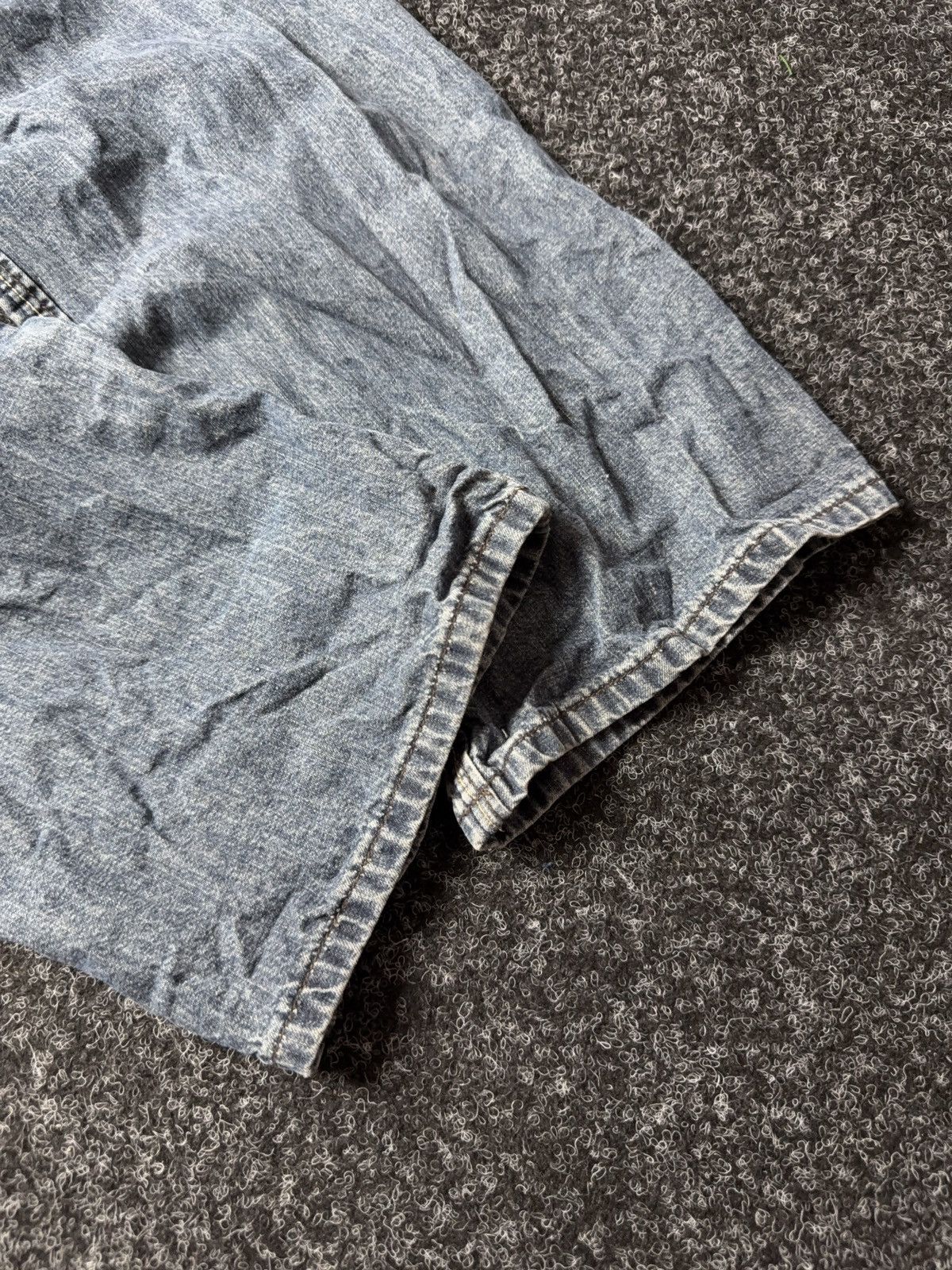 Japanese Brand Vintage 00s Denim Cargo Jeans Y2K Distressed Workwear Baggy Size US 31 - 16 Thumbnail
