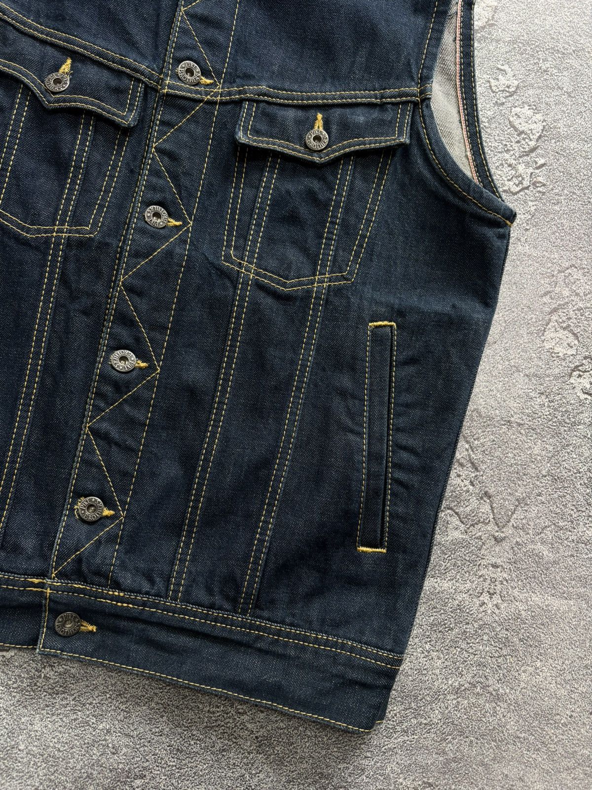 Pike Brothers Pike Brothers Selvedge Denim 11oz Roamer Vest Blue size M Size US M / EU 48-50 / 2 - 5 Thumbnail