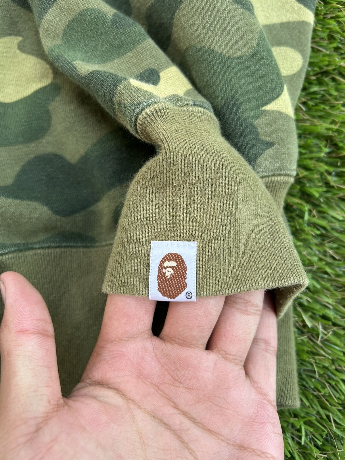Bape × Swarovski BAPE Swarovski Spellout ABC Green Camo Crewneck Sweatshirt Size US XXL / EU 58 / 5 - 5 Thumbnail