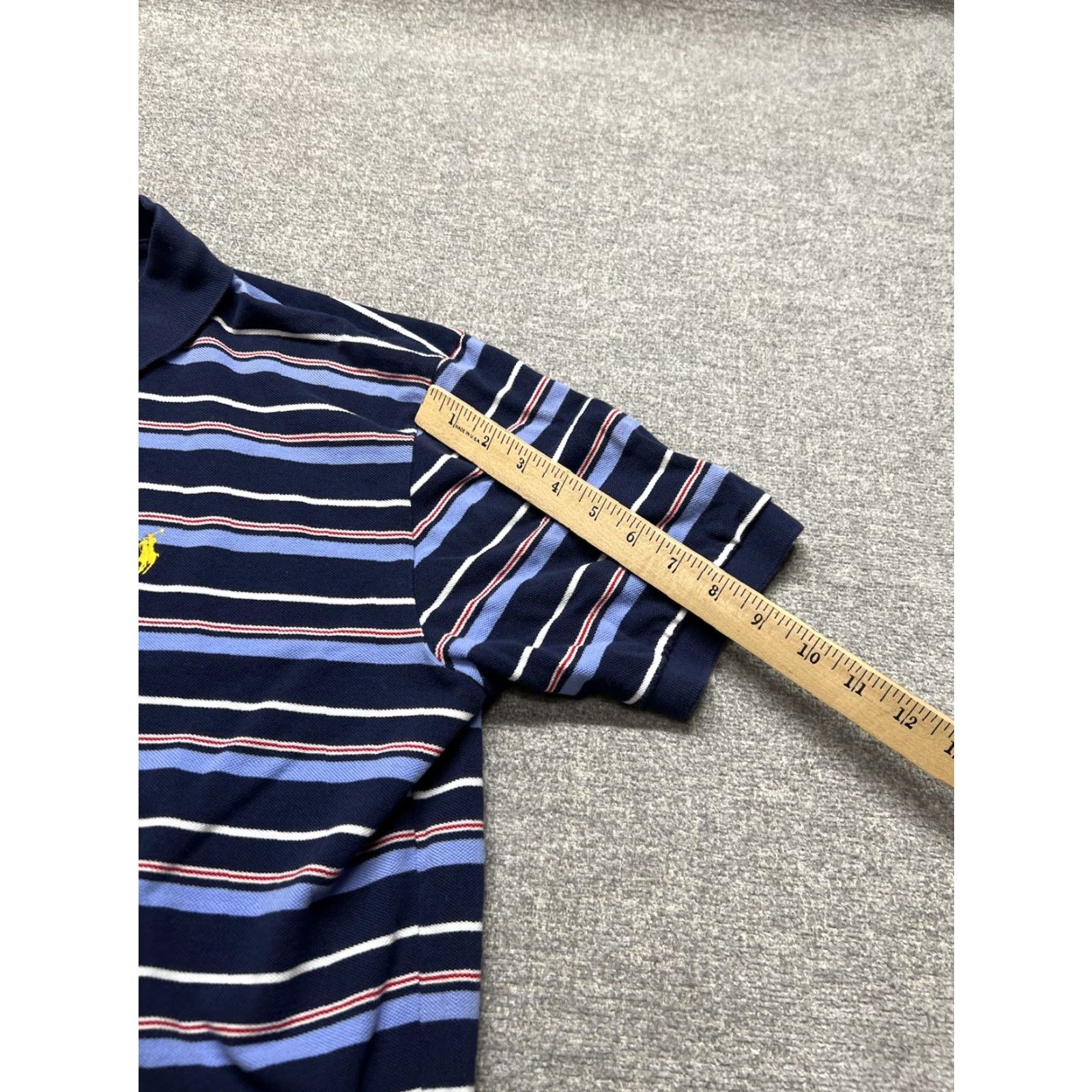 Ralph Lauren VINTAGE Polo Golf Ralph Lauren Mens Extra Large Shirt Striped Blue Gold Pony Cotton Size US XL / EU 56 / 4 - 4 Thumbnail