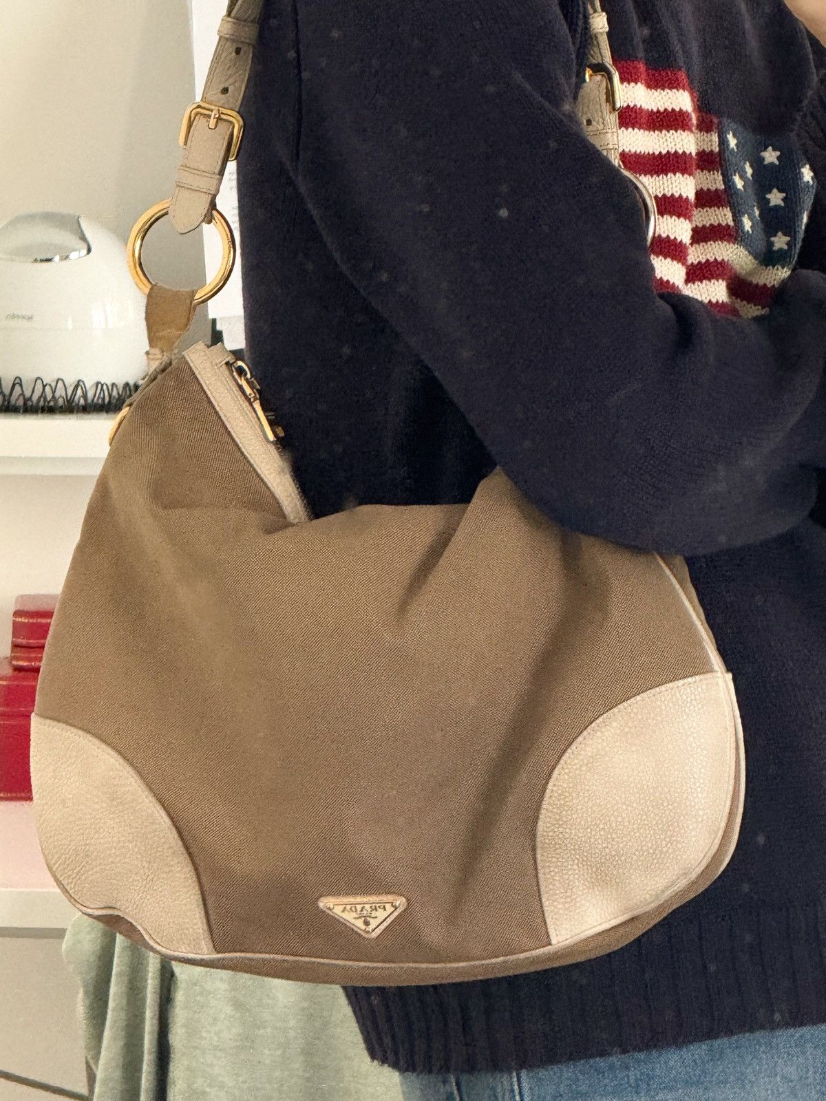 Prada Prada Jacquard Hobo Bag BR4944 Brown White Size ONE SIZE - 11 Thumbnail