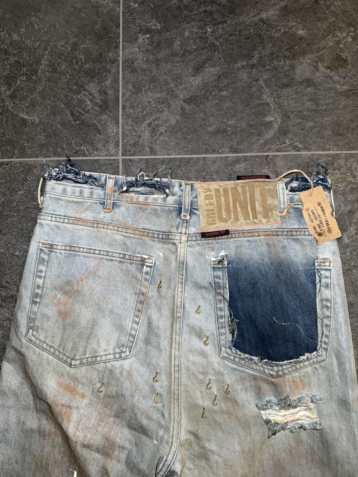 Greedy Unit Greedy Unit Trashed Jeans – Distressed – Größe S Size US 30 / EU 46 - 8 Thumbnail