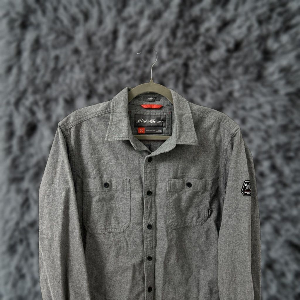 Eddie Bauer VINTAGE? Eddie Bauer Mountain Ops Flannel Shirt Mens M Gray Classic Fit Button Down Size US M / EU 48-50 / 2 - 1 Thumbnail