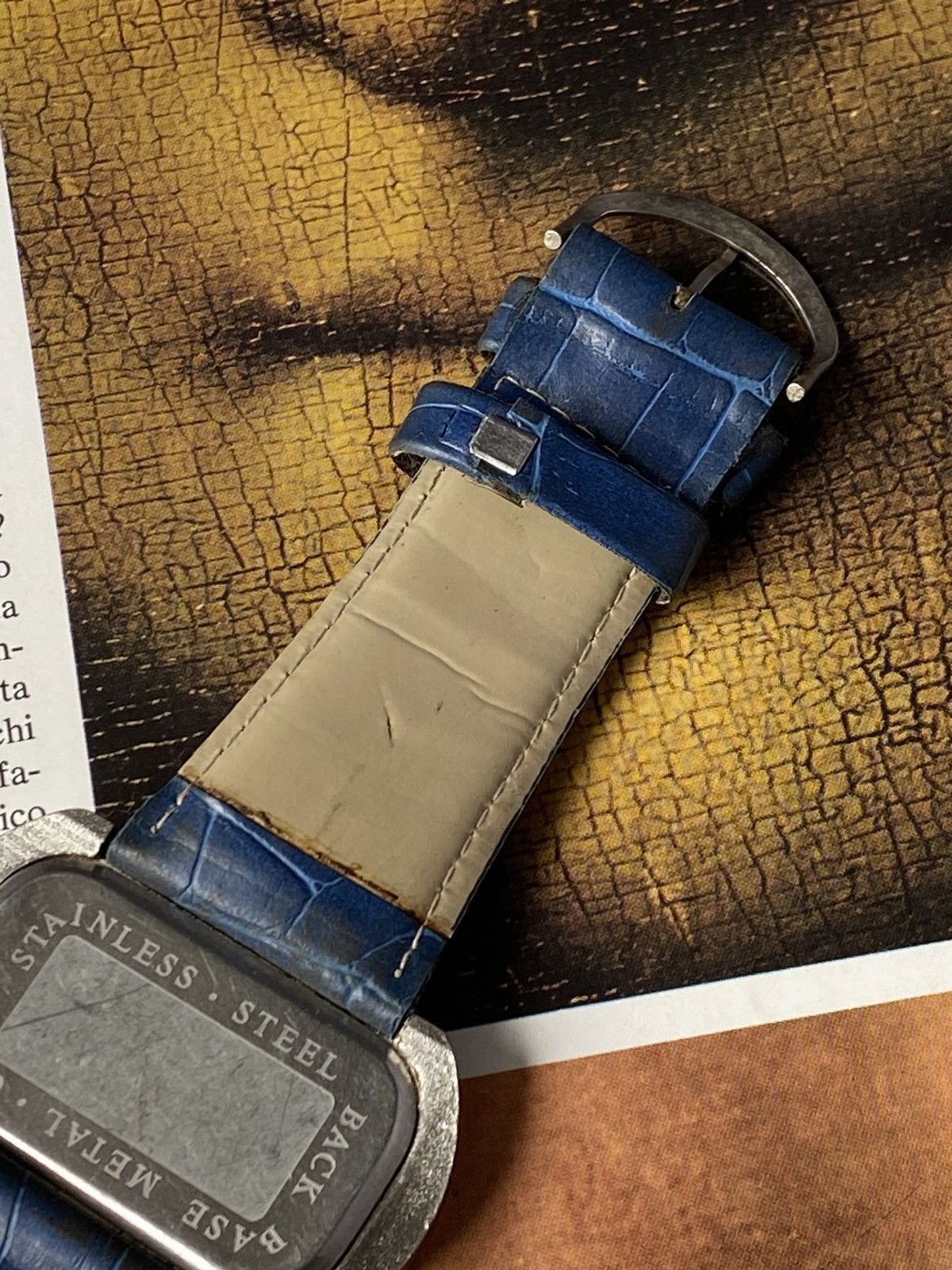 Japanese Brand × Jewelry × Vintage Elegant Oval Watch with Blue Strap - Stylish Timepiece Size ONE SIZE - 10 Thumbnail