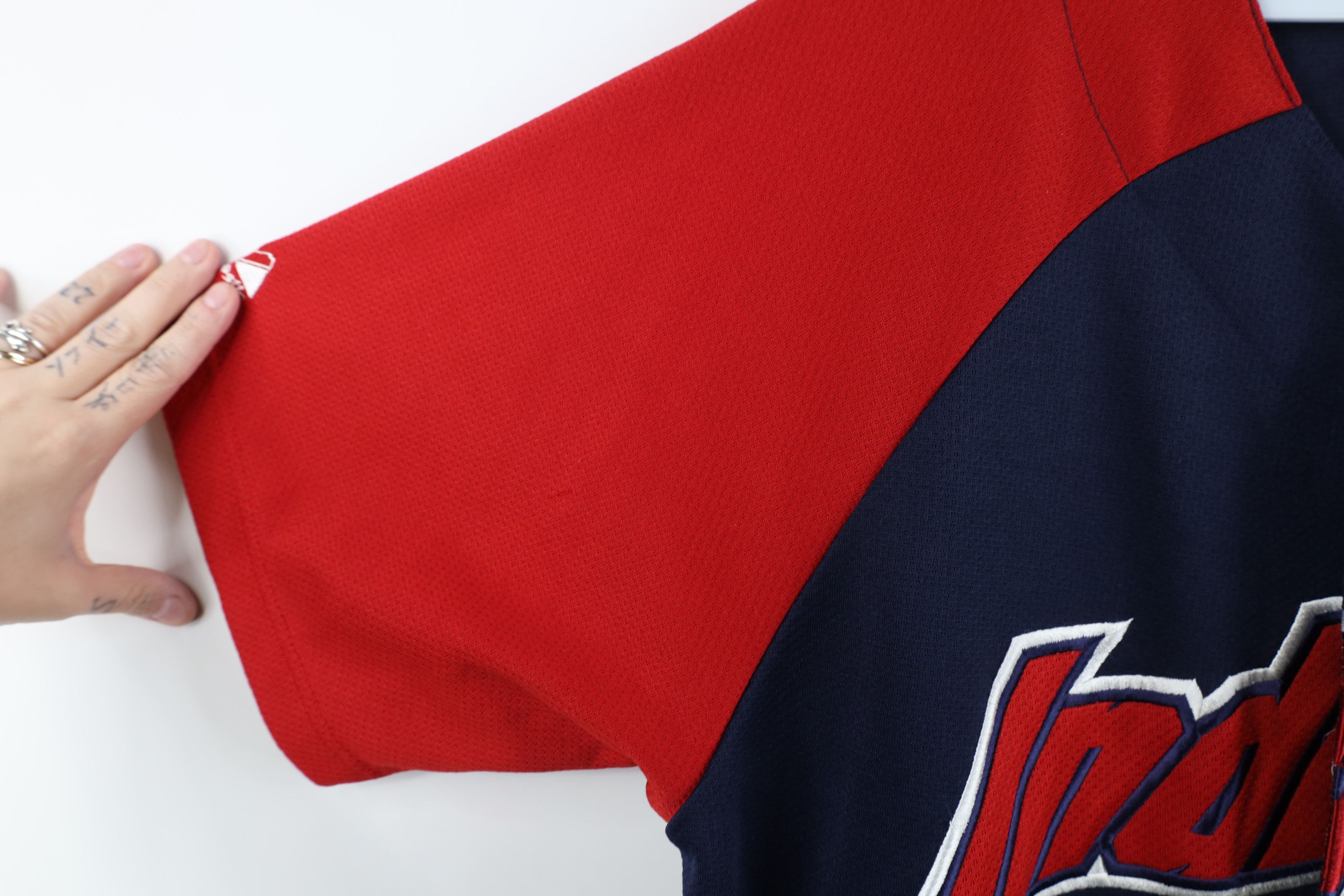 Majestic Vintage Majestic Cleveland Indians Baseball Jersey Blue Red Size US XL / EU 56 / 4 - 6 Thumbnail