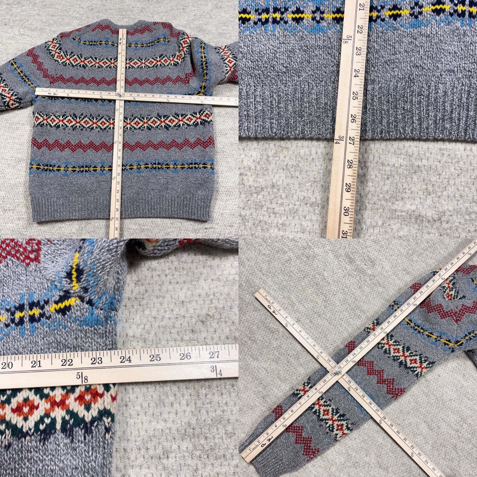 Brooks Brothers Brooks Brothers Sweater Men 2XL Gray Wool Blend Fair Isle Logo Pullover Cardigan Knit Crew Neck Casual Size US XXL / EU 58 / 5 - 8 Thumbnail