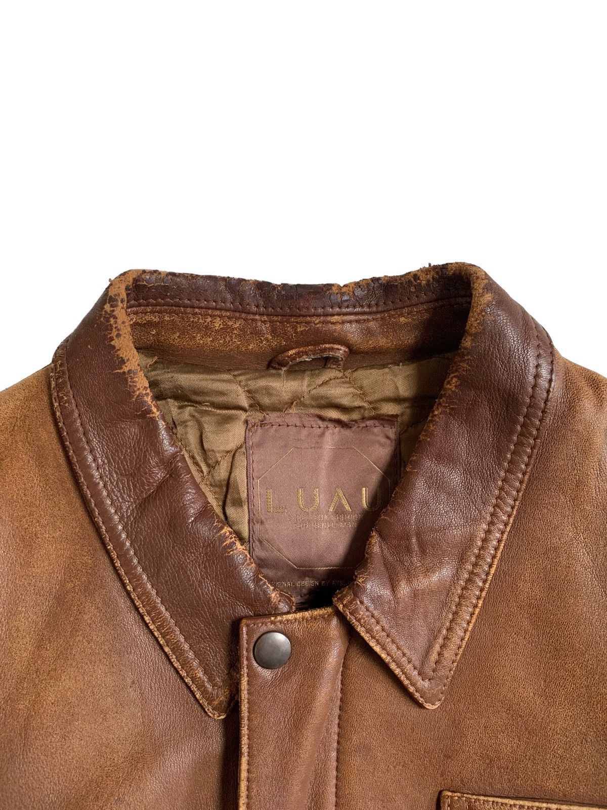 If Six Was Nine 1990s Luau Atsukawa - 3D Pocket Leather Cargo Jacket Size US L / EU 52-54 / 3 - 7 Thumbnail