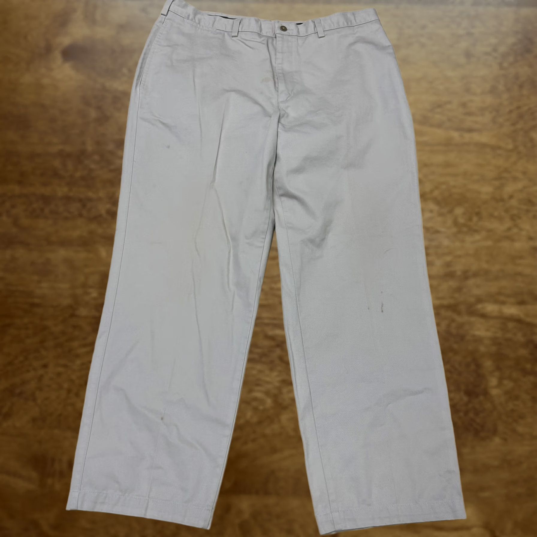 Savane Savane Pants Mens 38x29 Gray Chino Flat Front Straight Leg Cotton Casual Office Size US 38 / EU 54 - 1 Thumbnail