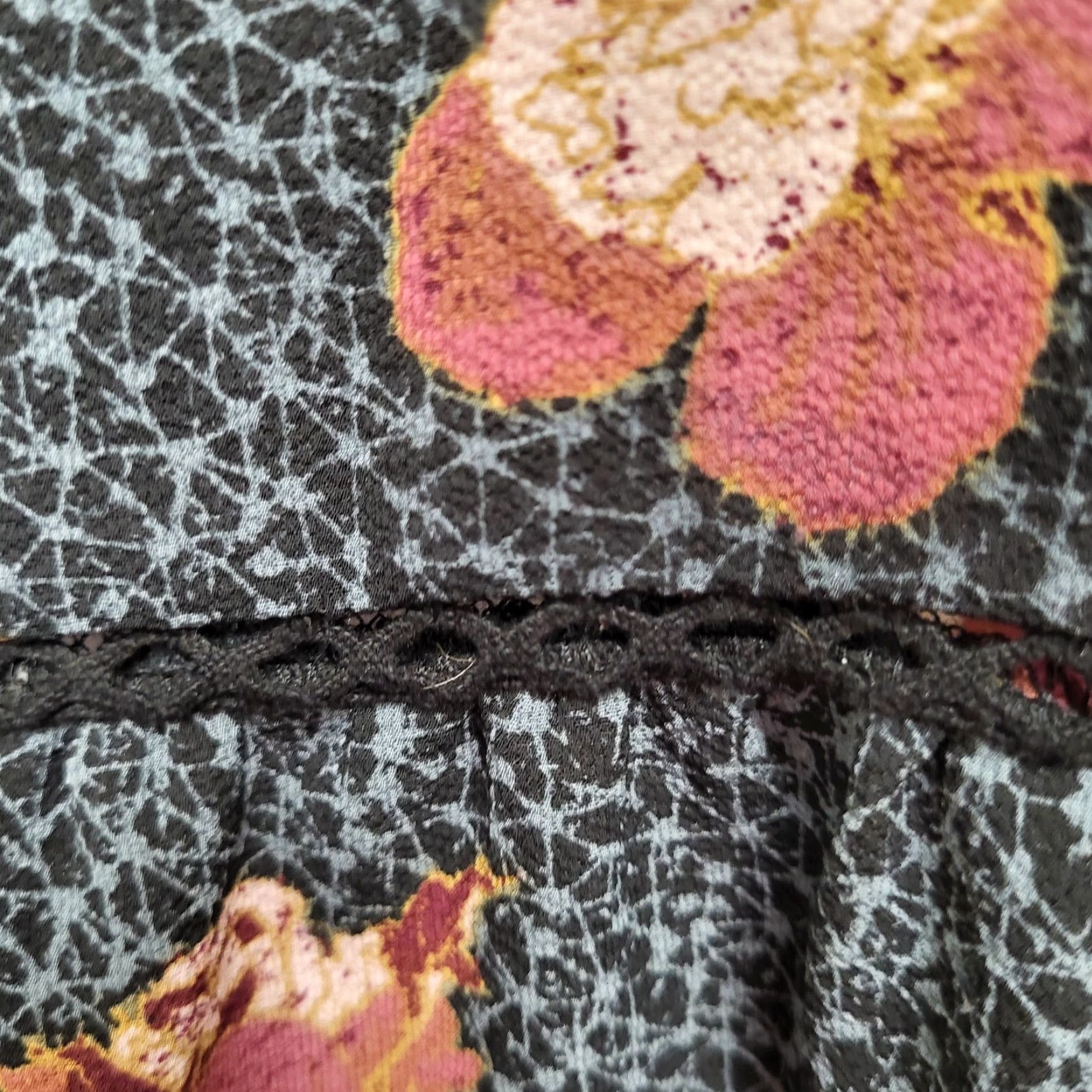 Vintage Knox Rose Shirt Women’s XXL Liberty Floral Black Pheasant Boho Tassel Witchy Top Size XXL / US 16-18 / IT 52-54 - 6 Thumbnail
