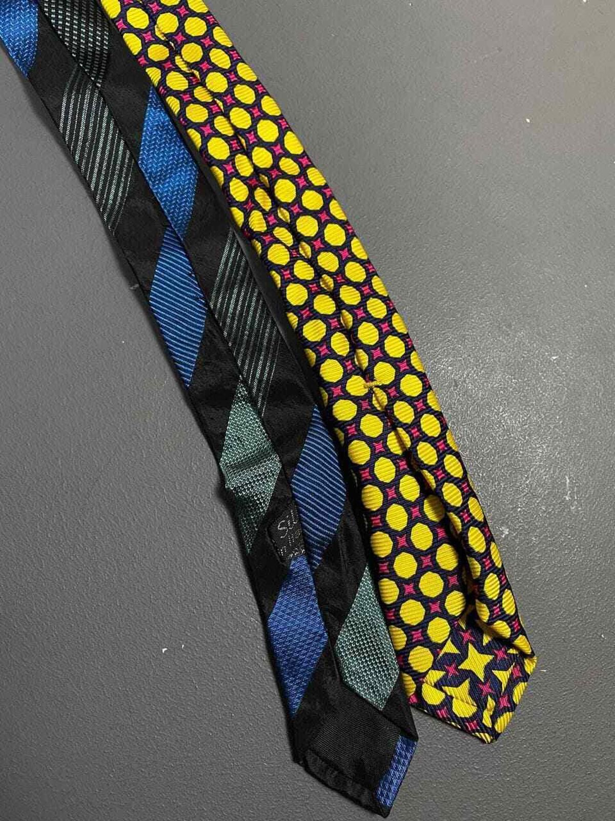 Designer Lot of 2 Fabric Frontline Zurich Silk Tie Blue Stripe Size ONE SIZE - 8 Thumbnail