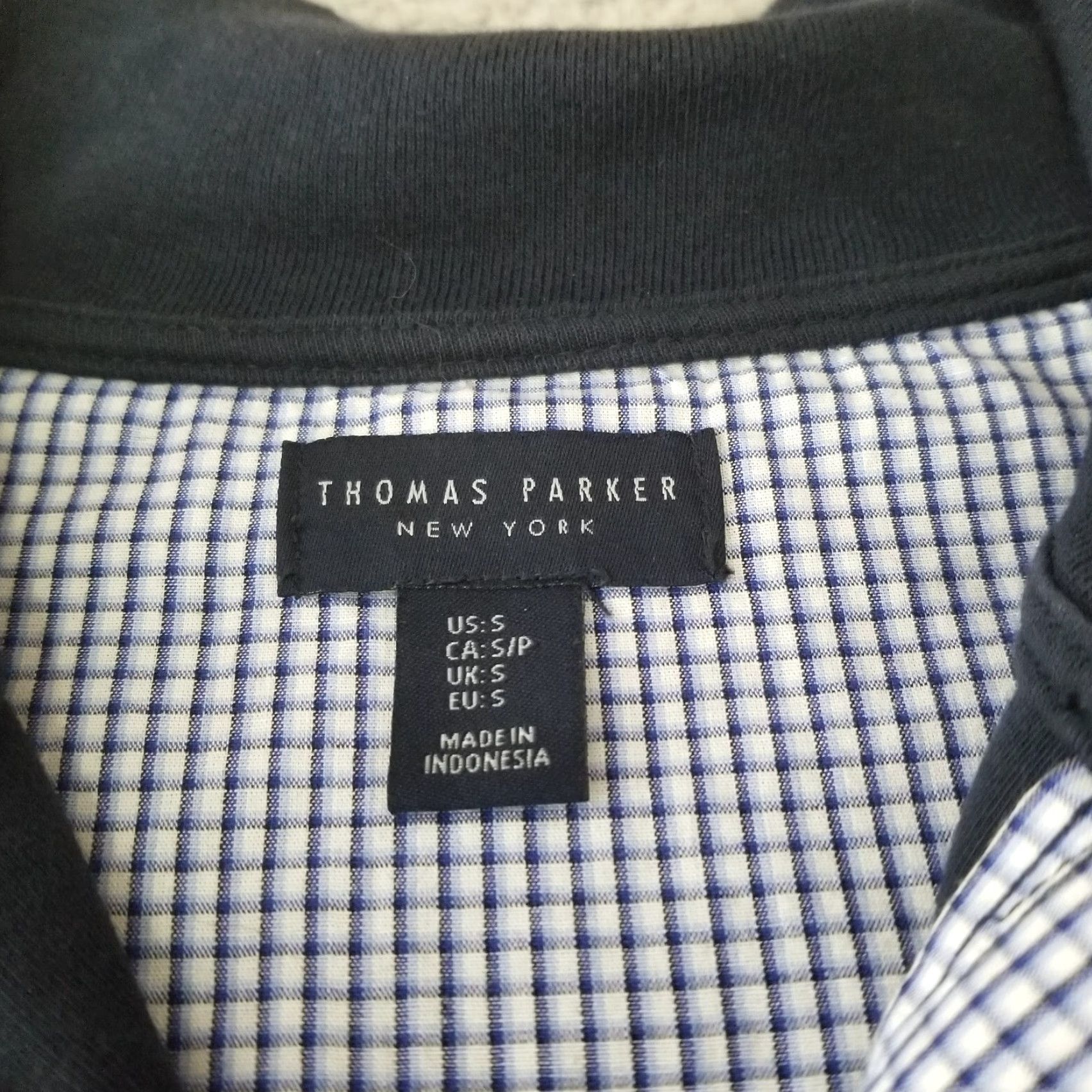 Parker Thomas Parker Sweater Mens Small Navy 1/4 Zip Cotton Knit Pullover Preppy Golf Shirt Size US S / EU 44-46 / 1 - 5 Thumbnail