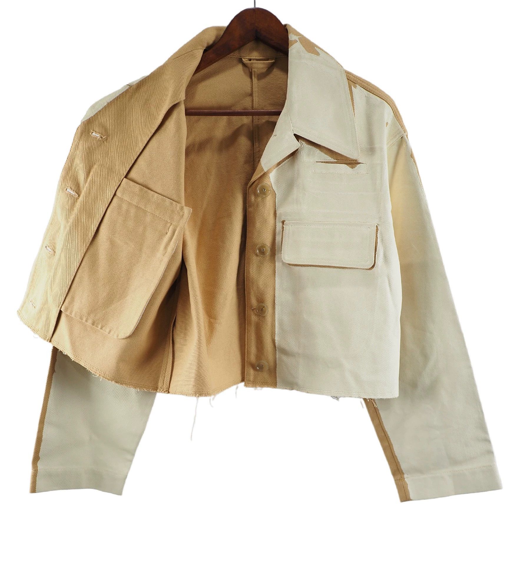 Acne Studios ACNE Women's Khaki Colorblock Bomber Jacket Size XS / US 0-2 / IT 36-38 - 2 Thumbnail