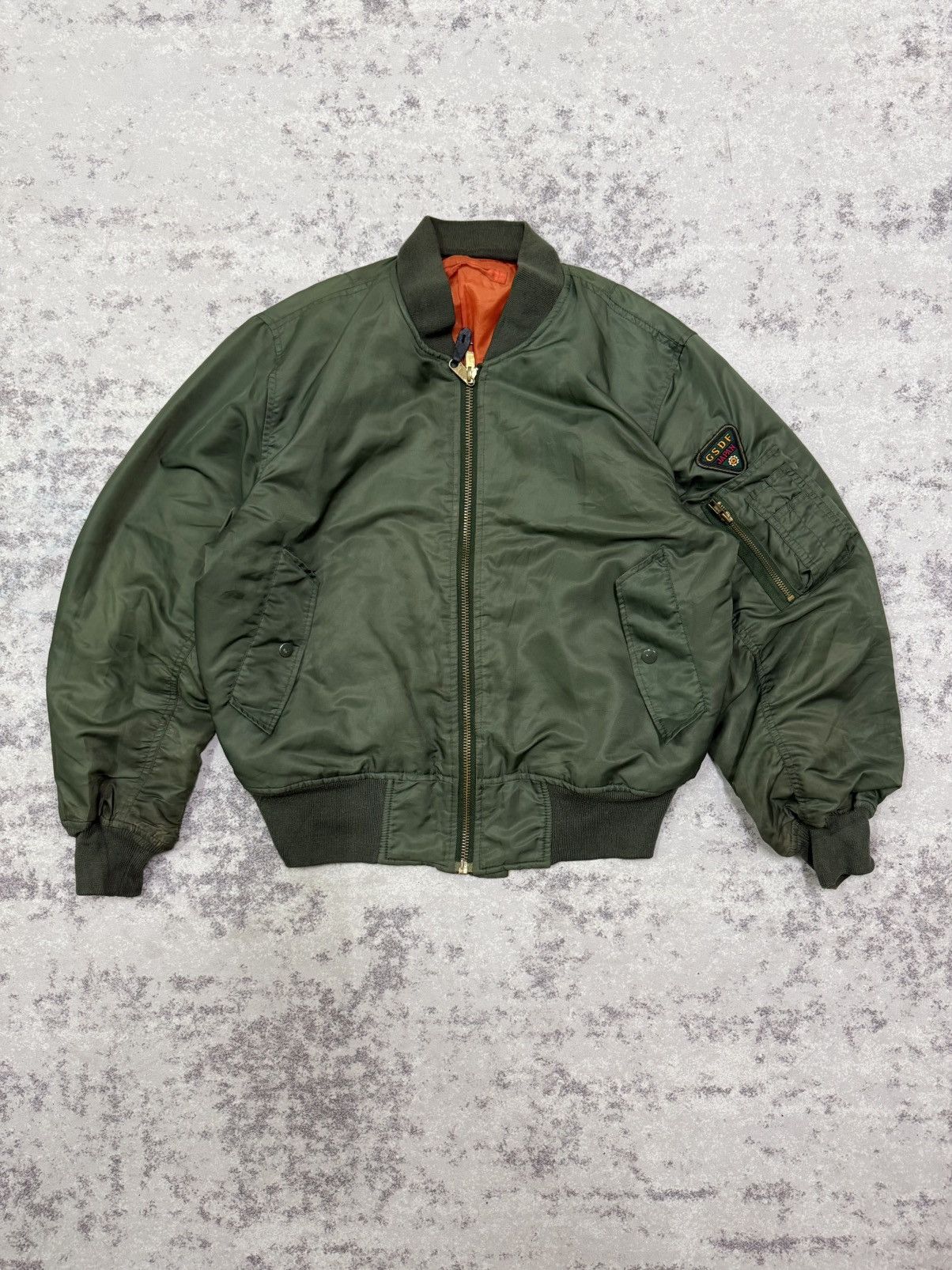 Vintage Air Force MA-1 Flight Jacket GSDF JPN patches on the sleeve Size US M / EU 48-50 / 2 - 3 Thumbnail