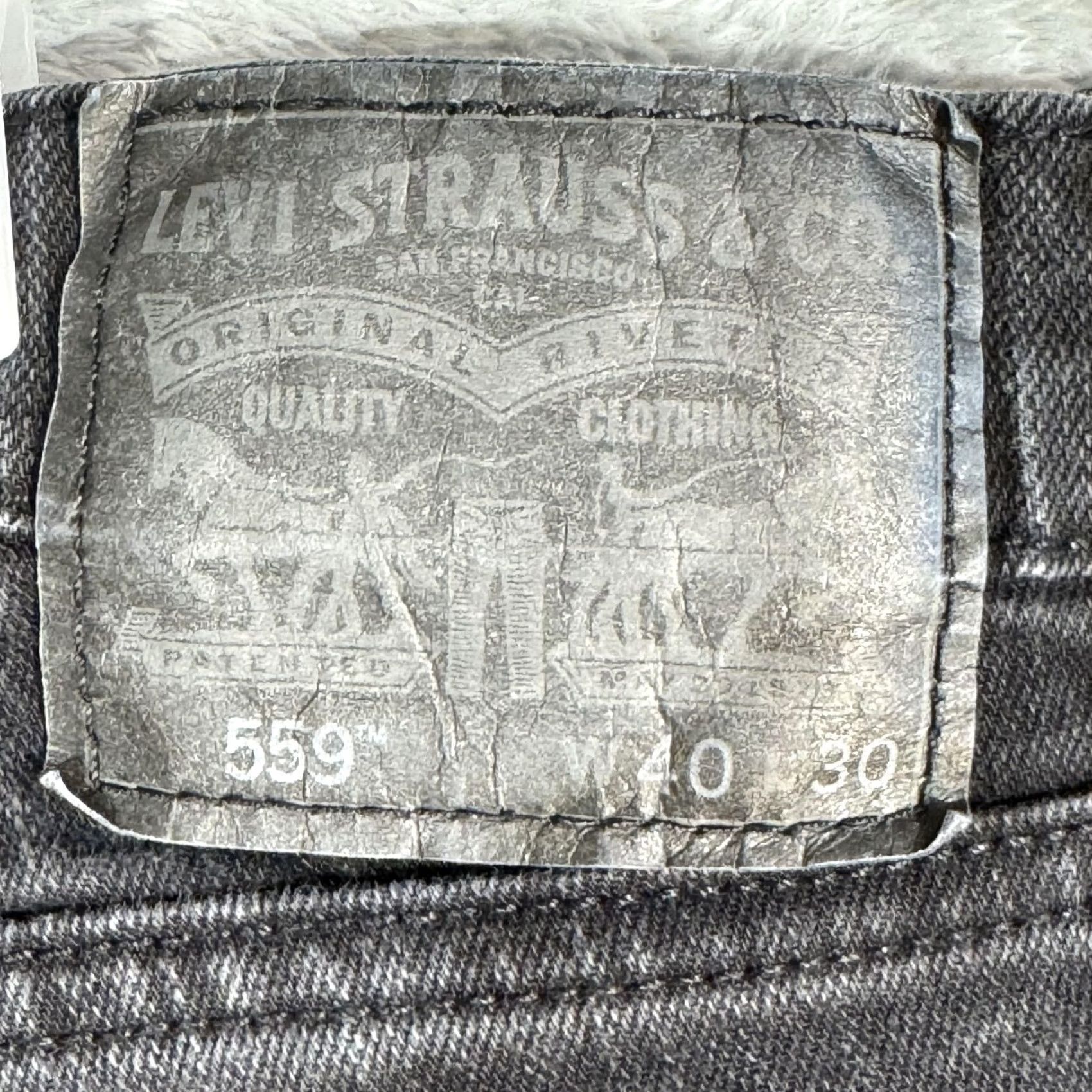 Levi's VINTAGE Levis 559 Jeans Mens 40x29 Black Relaxed Straight Fit Stretch Denim Zip Fly Size US 40 / EU 56 - 3 Thumbnail