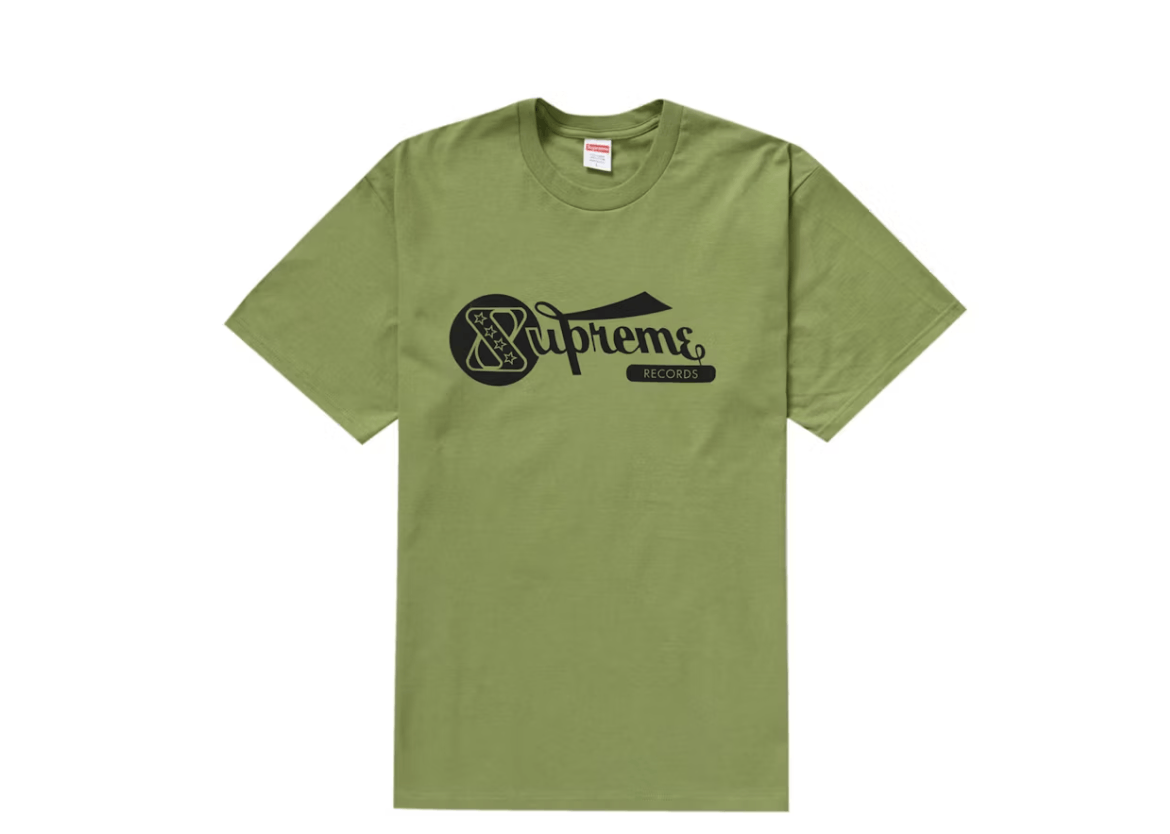 Supreme Supreme Records Tee Moss Green Size L Size US L / EU 52-54 / 3 - 1 Thumbnail