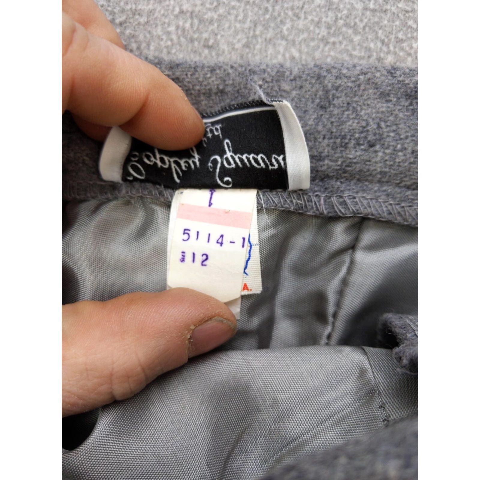 Vintage VINTAGE Copley Square Ltd Skirt Womens 12 Gray Midi Pencil Button Slit USA Size 34" / US 12 / IT 48 - 4 Thumbnail