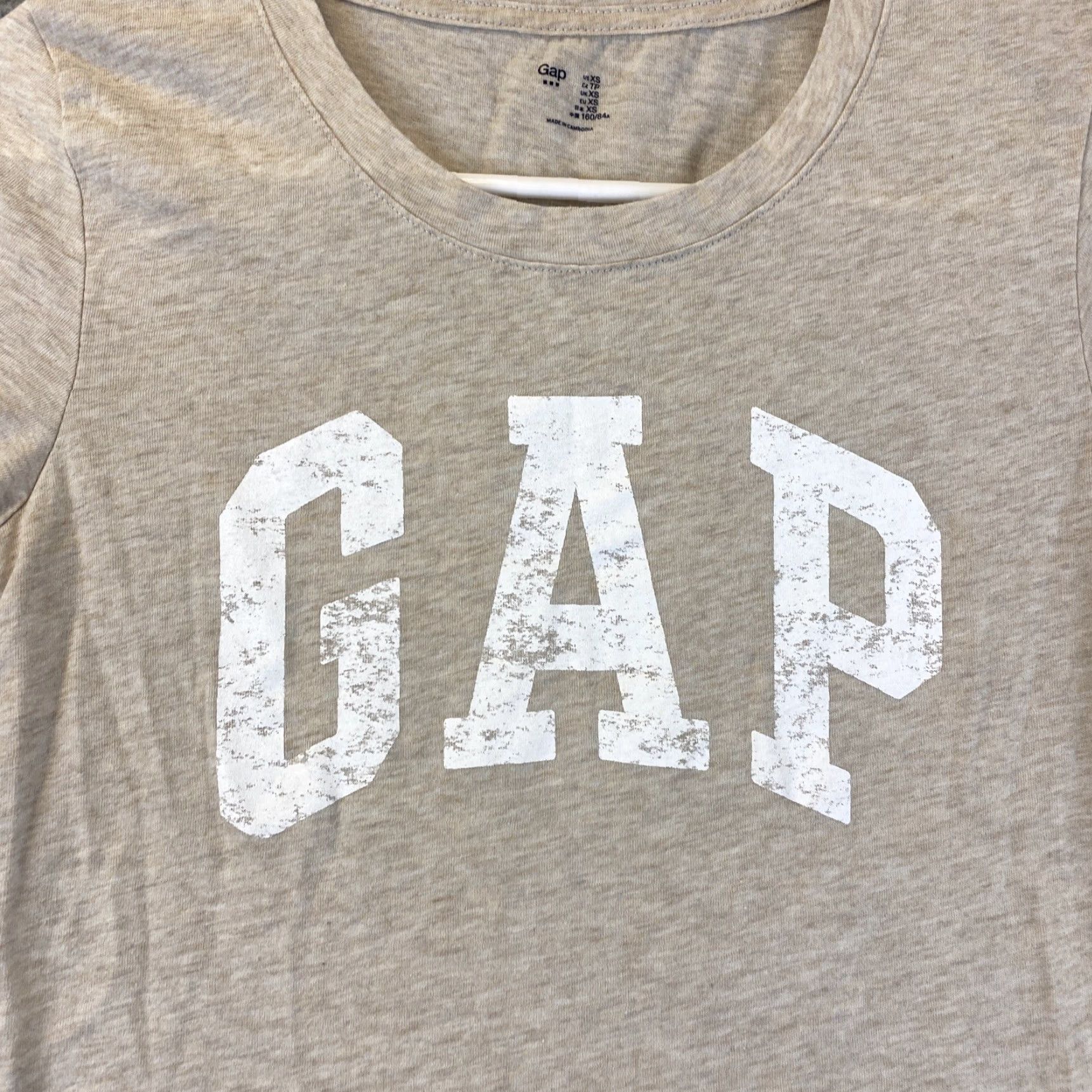 Gap Gap Shirt Women XS Tan Scoop Neck Short Sleeve T-Shirt Regular Adult Womens Spring Summer Lightweight Casual Top 39-15 Size XS / US 0-2 / IT 36-38 - 2 Thumbnail