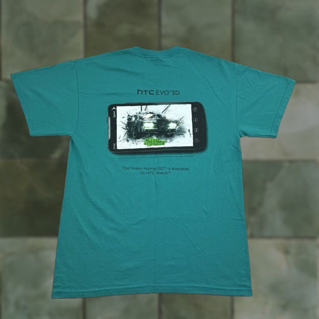 Gildan VINTAGE HTC Evo 3D Cell Phone Promotional Shirt Adult Medium Teal Green Hornet 2011 Size US M / EU 48-50 / 2 - 1 Thumbnail