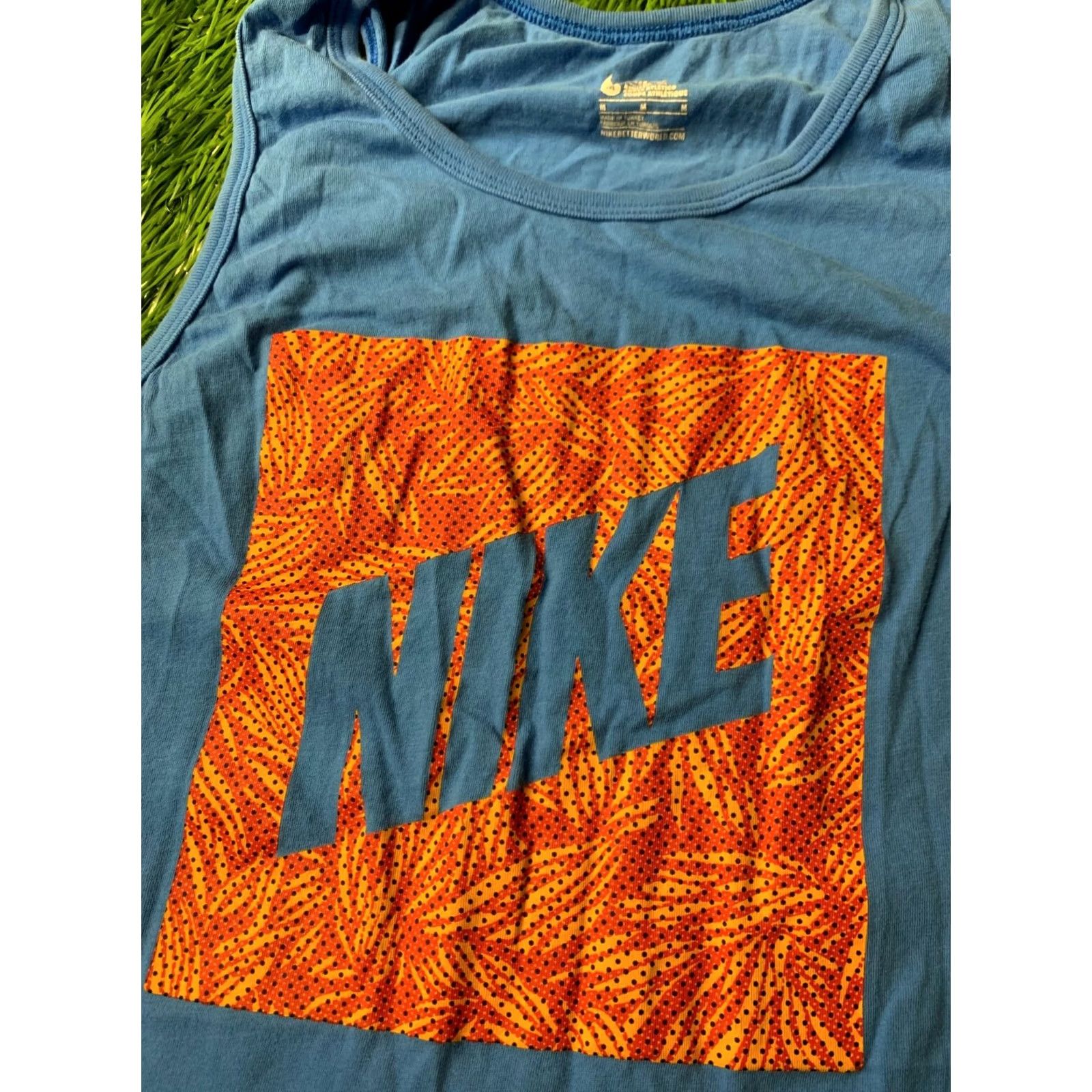 Nike NIKE T-Shirt Men Casual Sleeveless Vest 2016 Blue M Medium Slim Solid Logo 100% Cotton jersey Vintage No Size US M / EU 48-50 / 2 - 3 Thumbnail