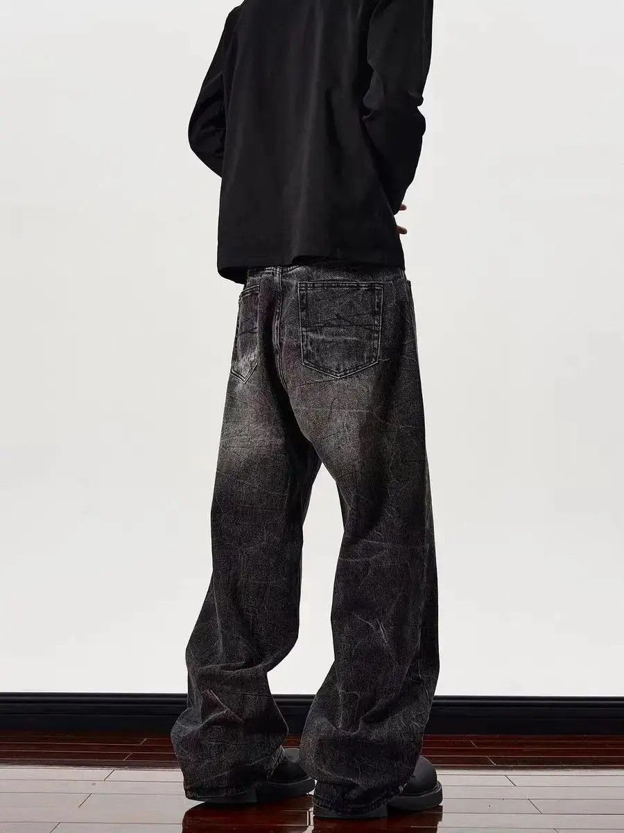 Japanese Brand Washed black baggy vintage jeans Size US 32 / EU 48 - 4 Thumbnail