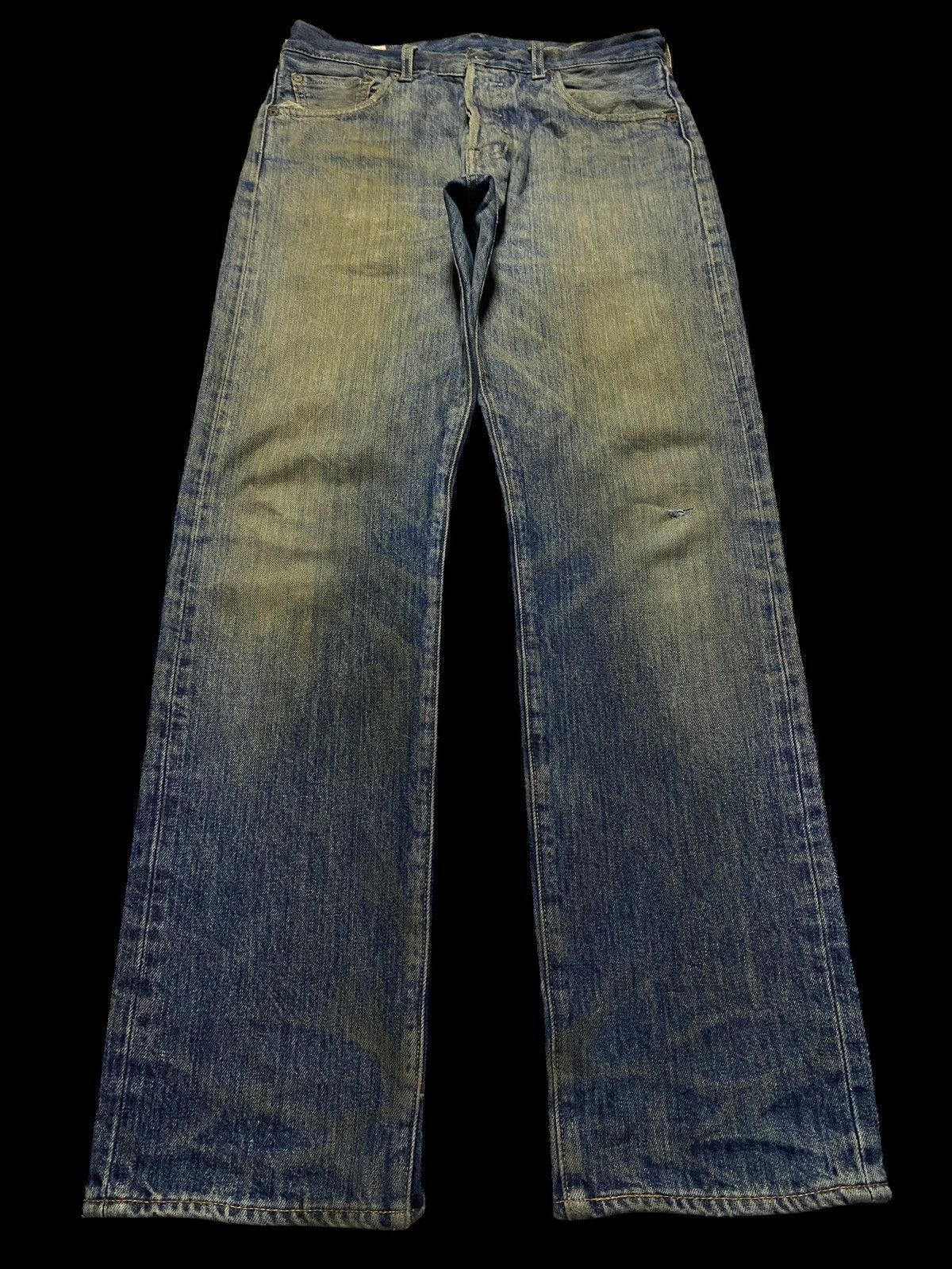 Levi's Vintage Clothing Levis Y2K Big E Mud Wash Distressed Slim Jeans Size US 31 - 1 Thumbnail