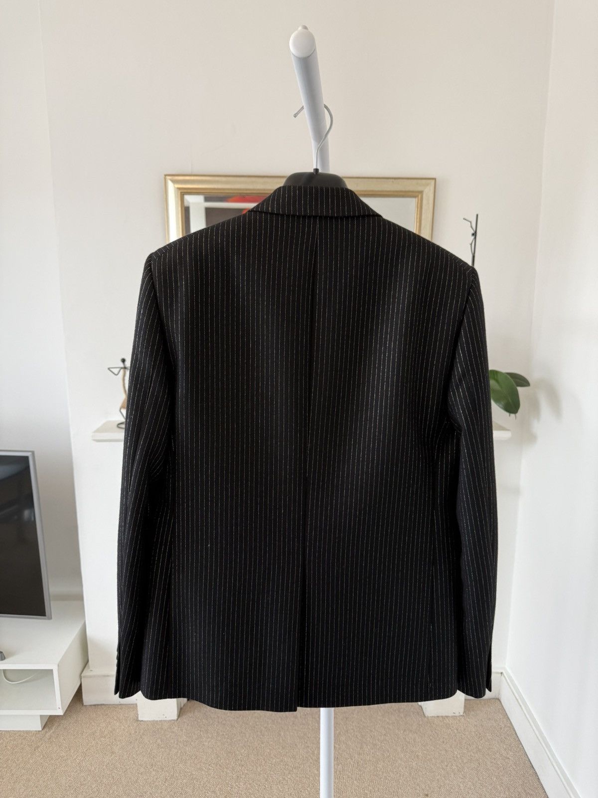 Saint Laurent Paris SS20 Saint Laurent Gold Threaded Pinstripe Blazer Jacket Size 50R - 9 Thumbnail