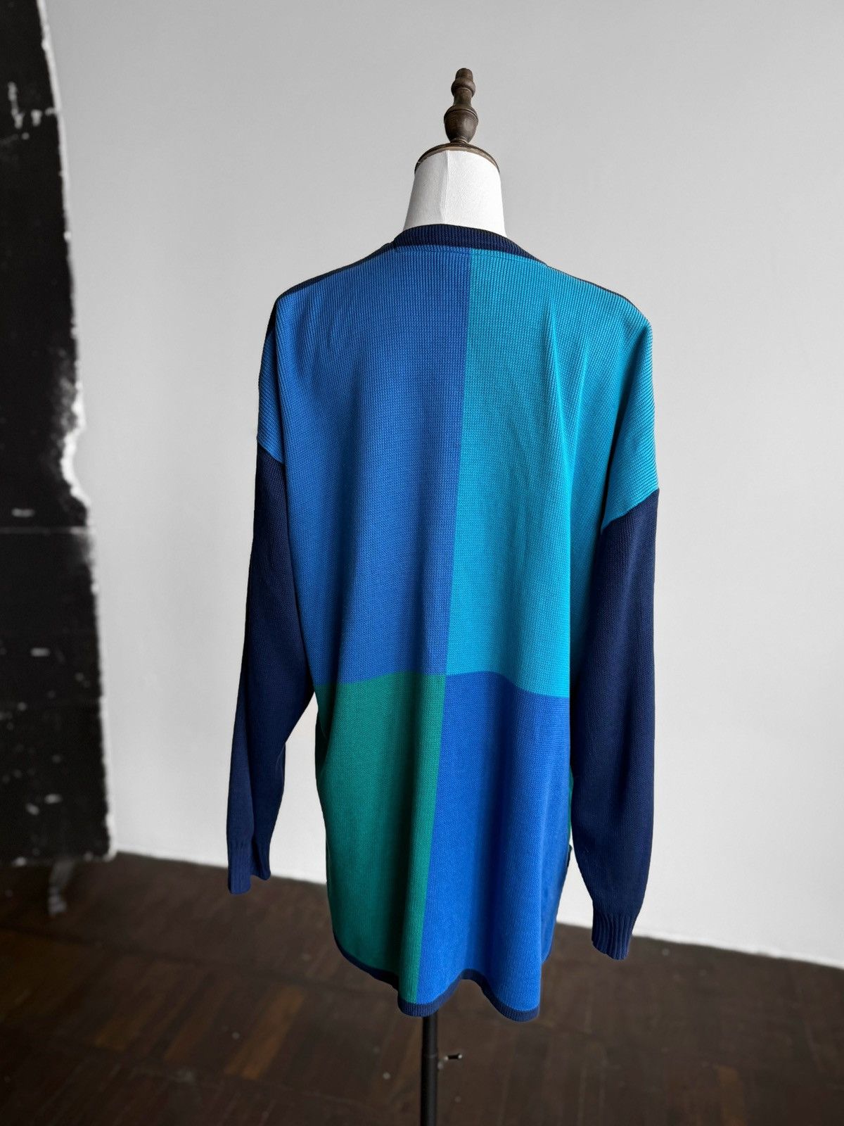 Other Kriss Sweden Womens Knit Cardigan Blue Colorblock Sweater Size L / US 10 / IT 46 - 3 Thumbnail