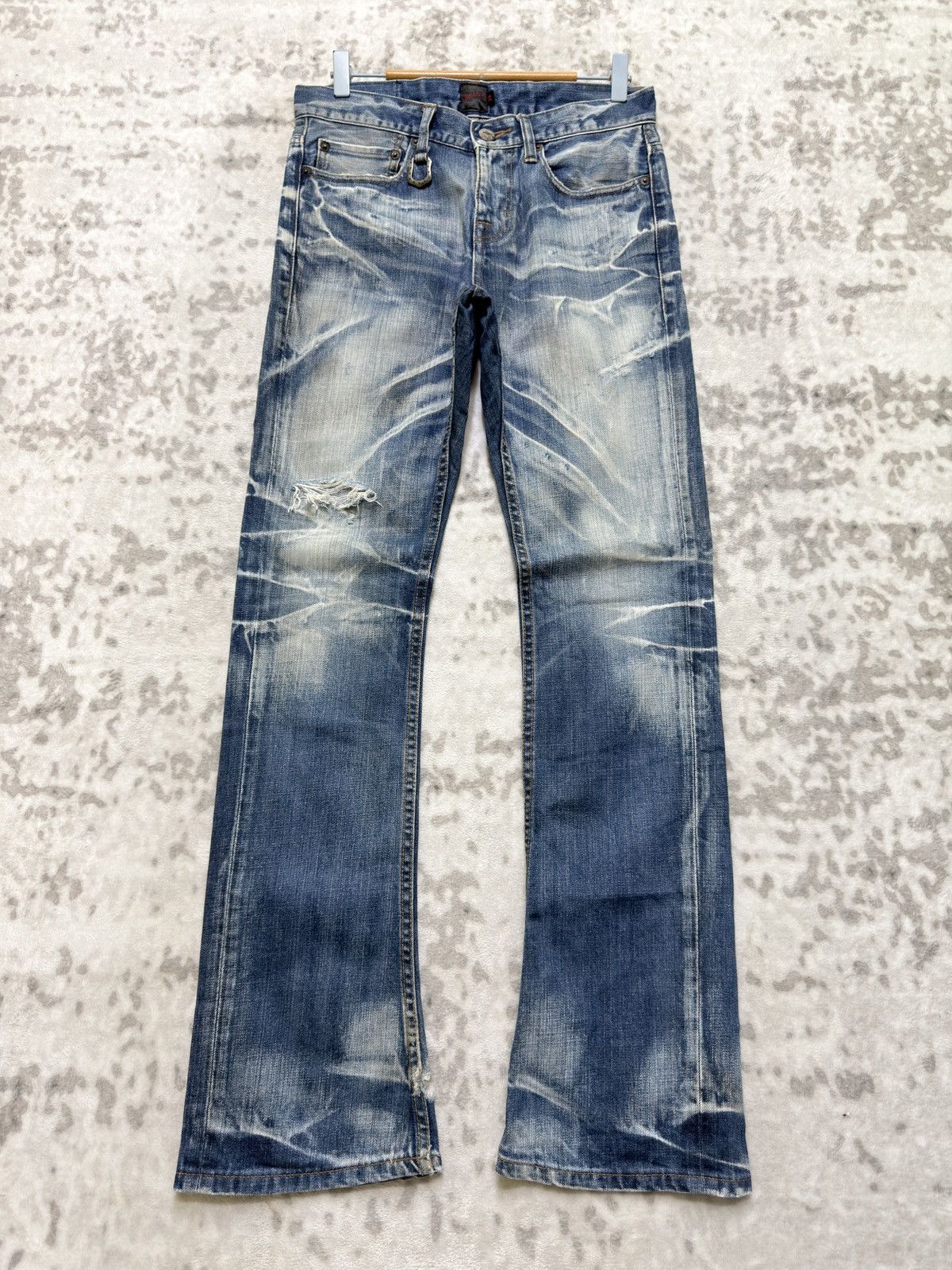 If Six Was Nine Vintage Jackrose Distressed Flare Bootcut Grunge Whiskered Size US 30 / EU 46 - 1 Thumbnail