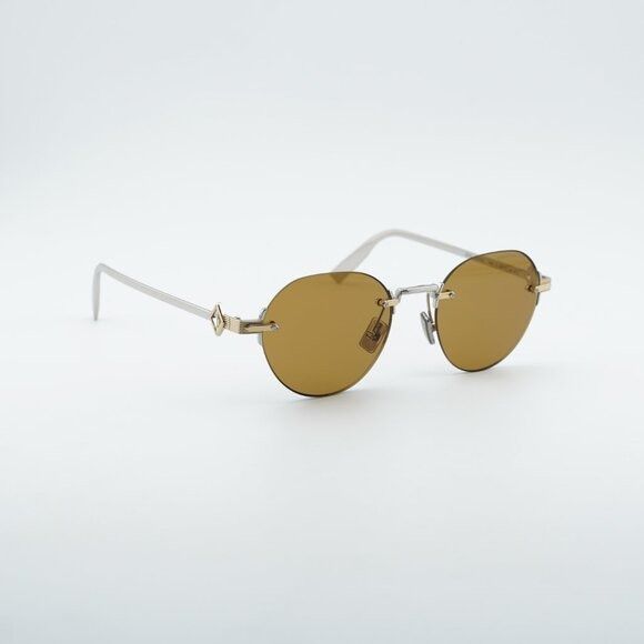Dior Dior CD DIAMOND R5U F2H0 Sunglasses Gold/Silver Oval Frame Size ONE SIZE - 1 Thumbnail