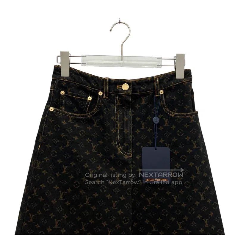Louis Vuitton Louis Vuitton 25 Years Black Full Logo Denim Wide Leg Pant Size US 34 / EU 50 - 2 Thumbnail