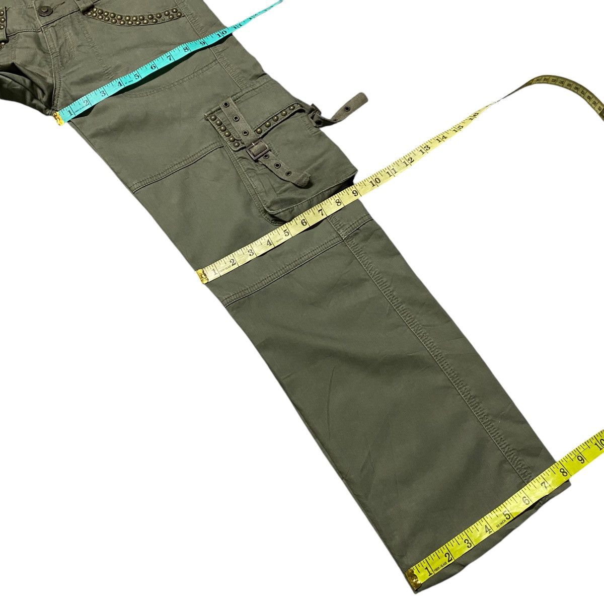 COOK JEANS Studded Military Cargo Pants Low Rise