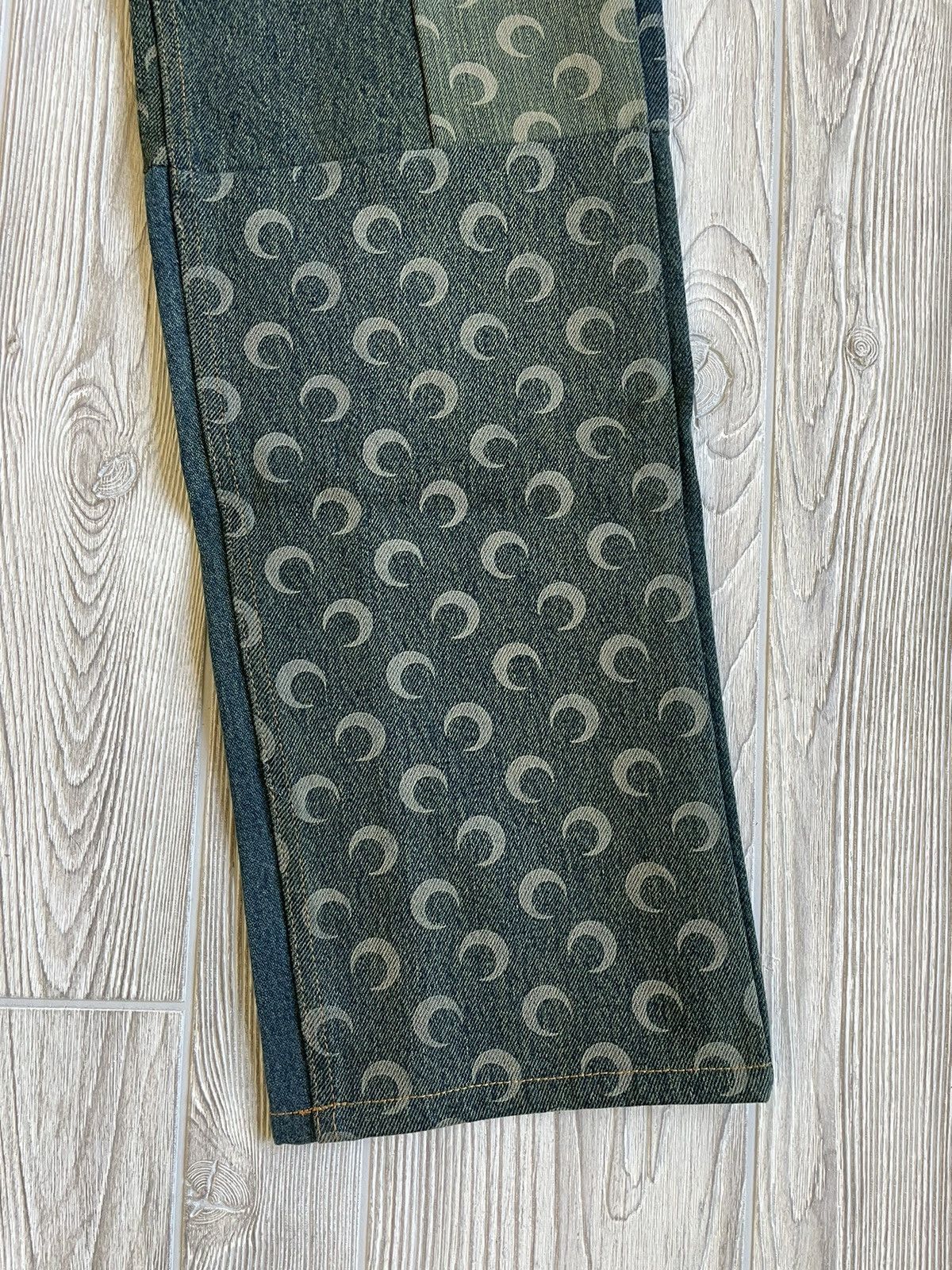 Marine Serre Petrichor Moon Green Denim Trousers Size US 28 / EU 44 - 2 Thumbnail