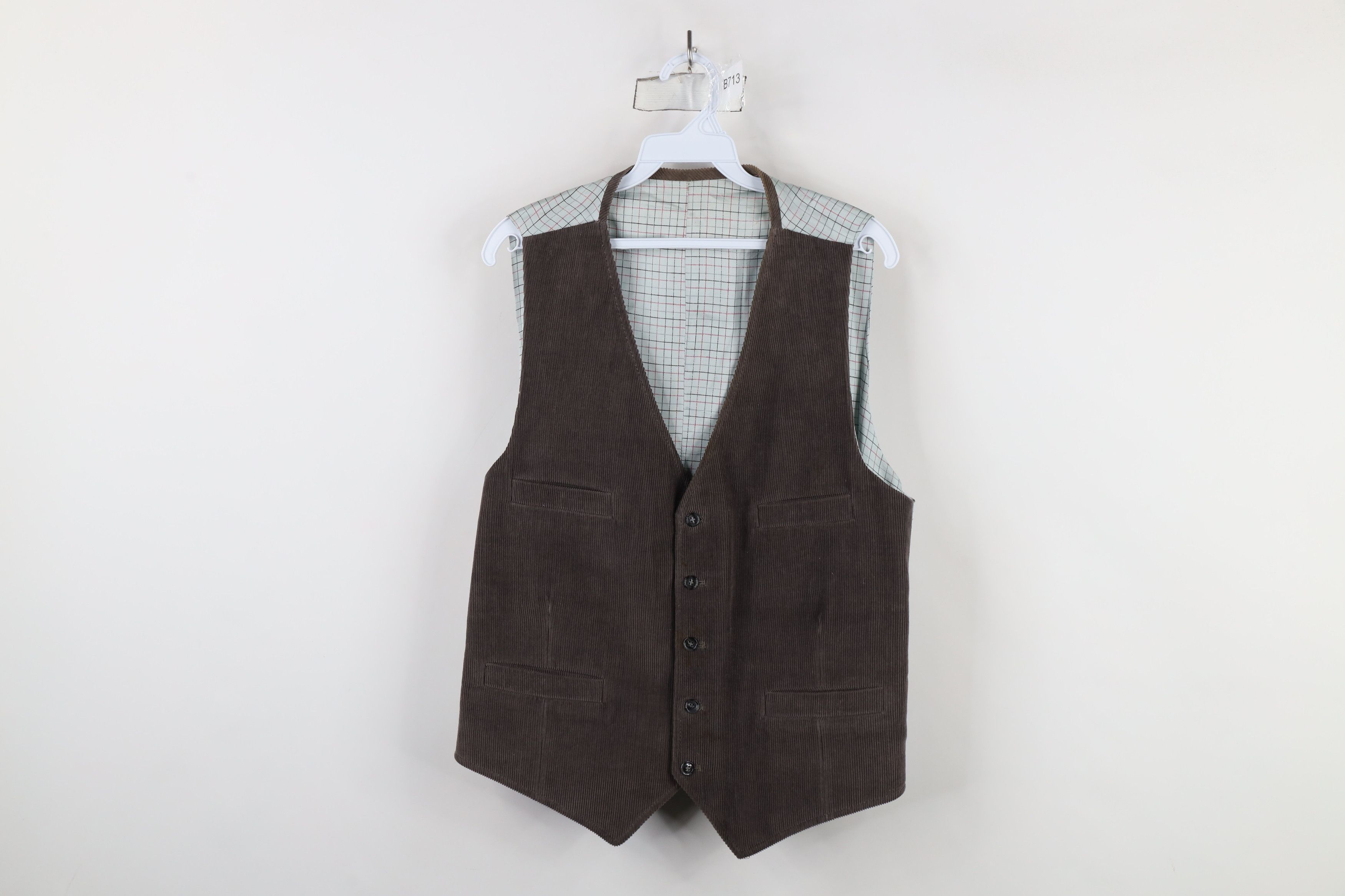 Vintage Vintage 70s Streetwear Buckle Back Corduroy Vest Jacket Size US M / EU 48-50 / 2 - 1 Thumbnail
