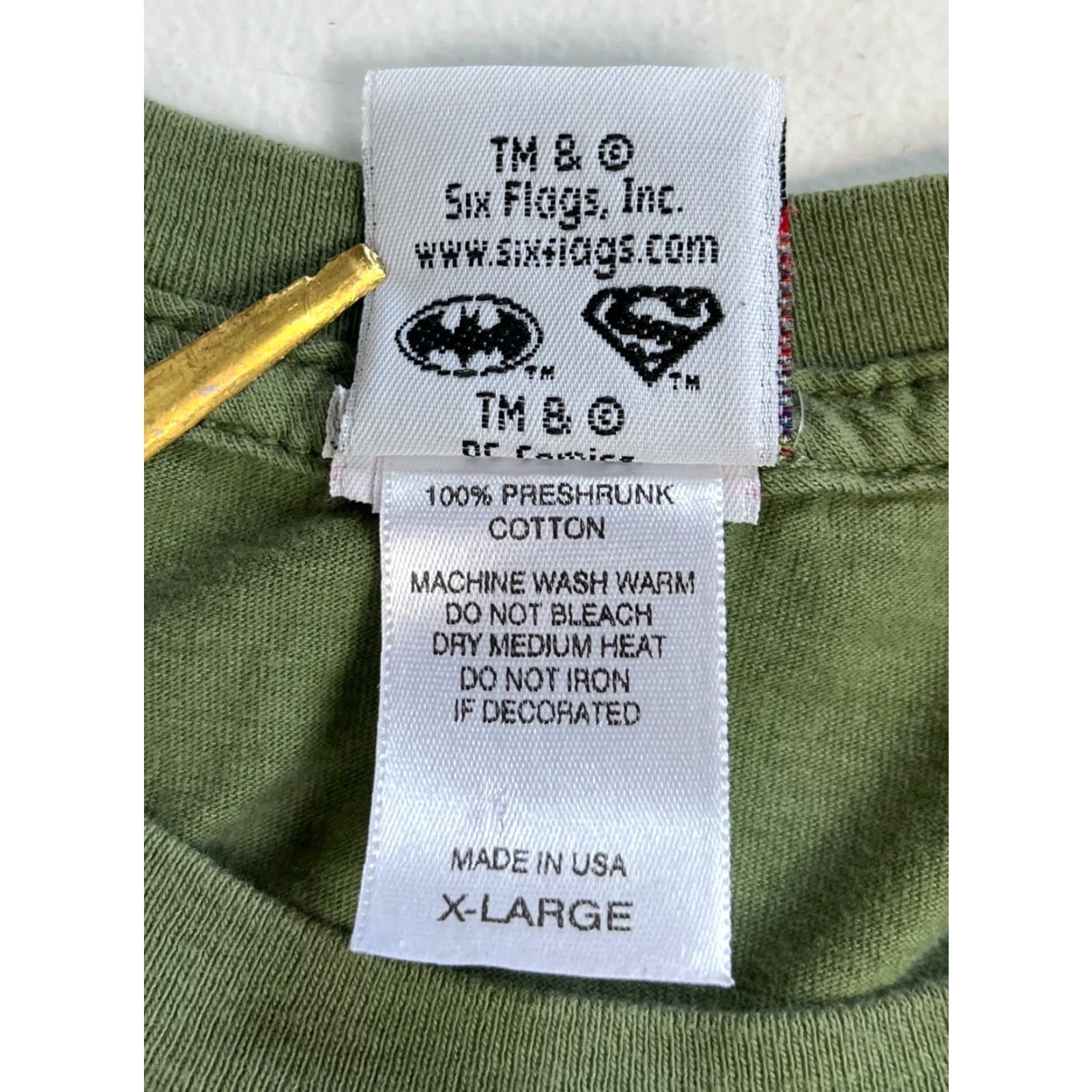 Vintage VINTAGE Six Flags DC Comics Superheroes Shirt Men’s XL Green Cotton T-Shirt Vintage Graphic Print Size US XL / EU 56 / 4 - 5 Thumbnail