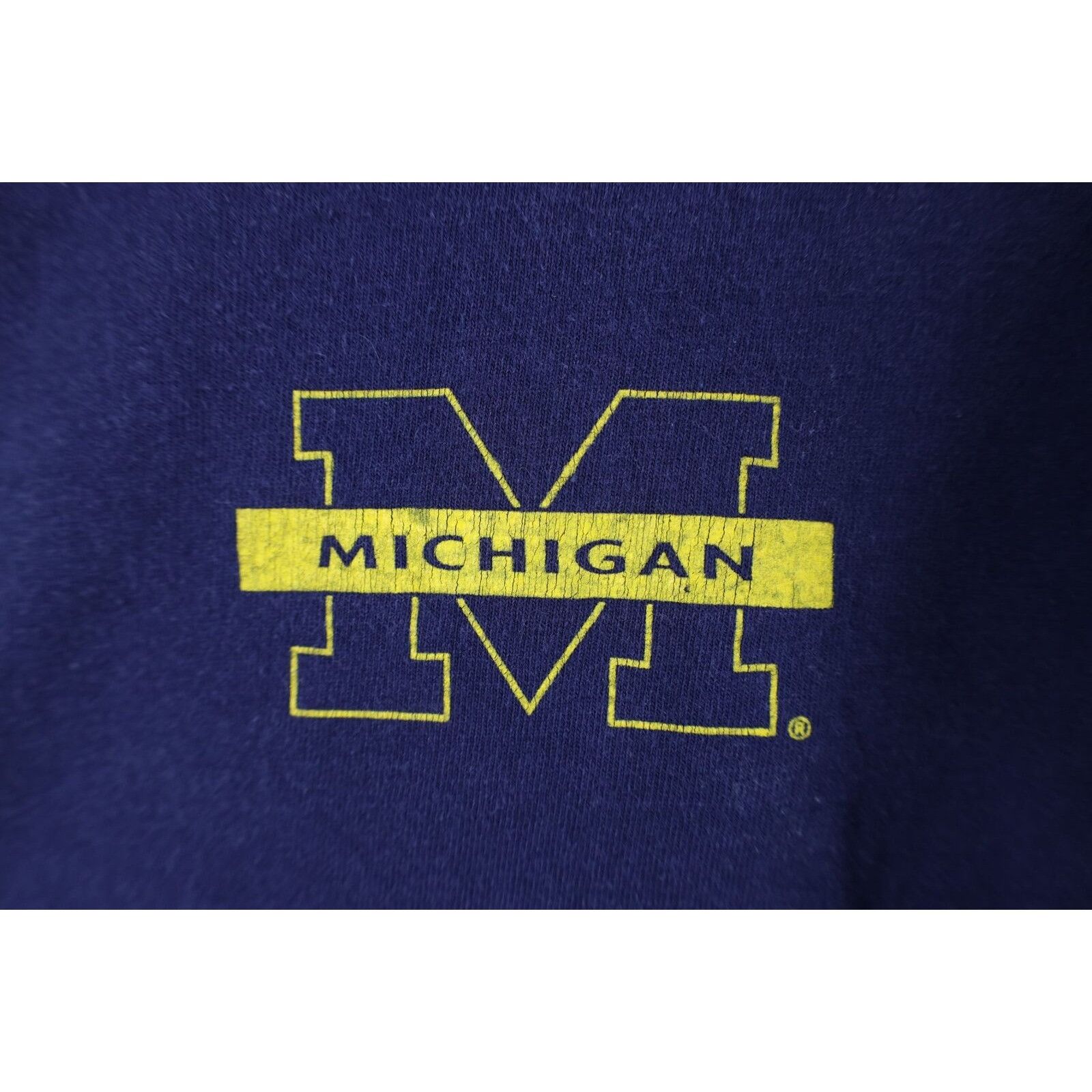 Vintage Vintage 90s Distressed University of Michigan T-Shirt Size US L / EU 52-54 / 3 - 5 Thumbnail