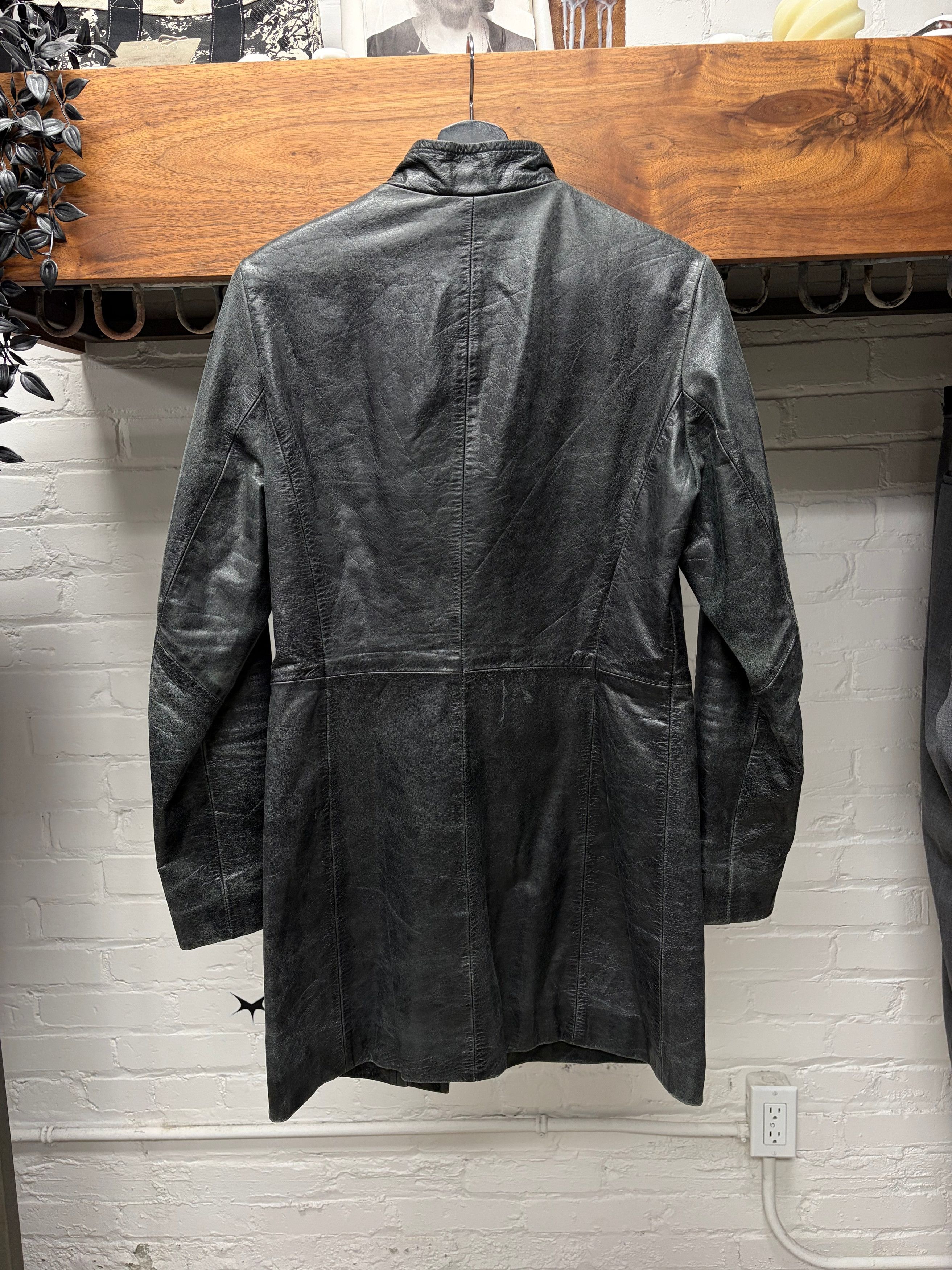 Gucci Gucci Stone Grey Calfskin Leather High Neck Zip Fencing Jacket Size US S / EU 44-46 / 1 - 4 Thumbnail
