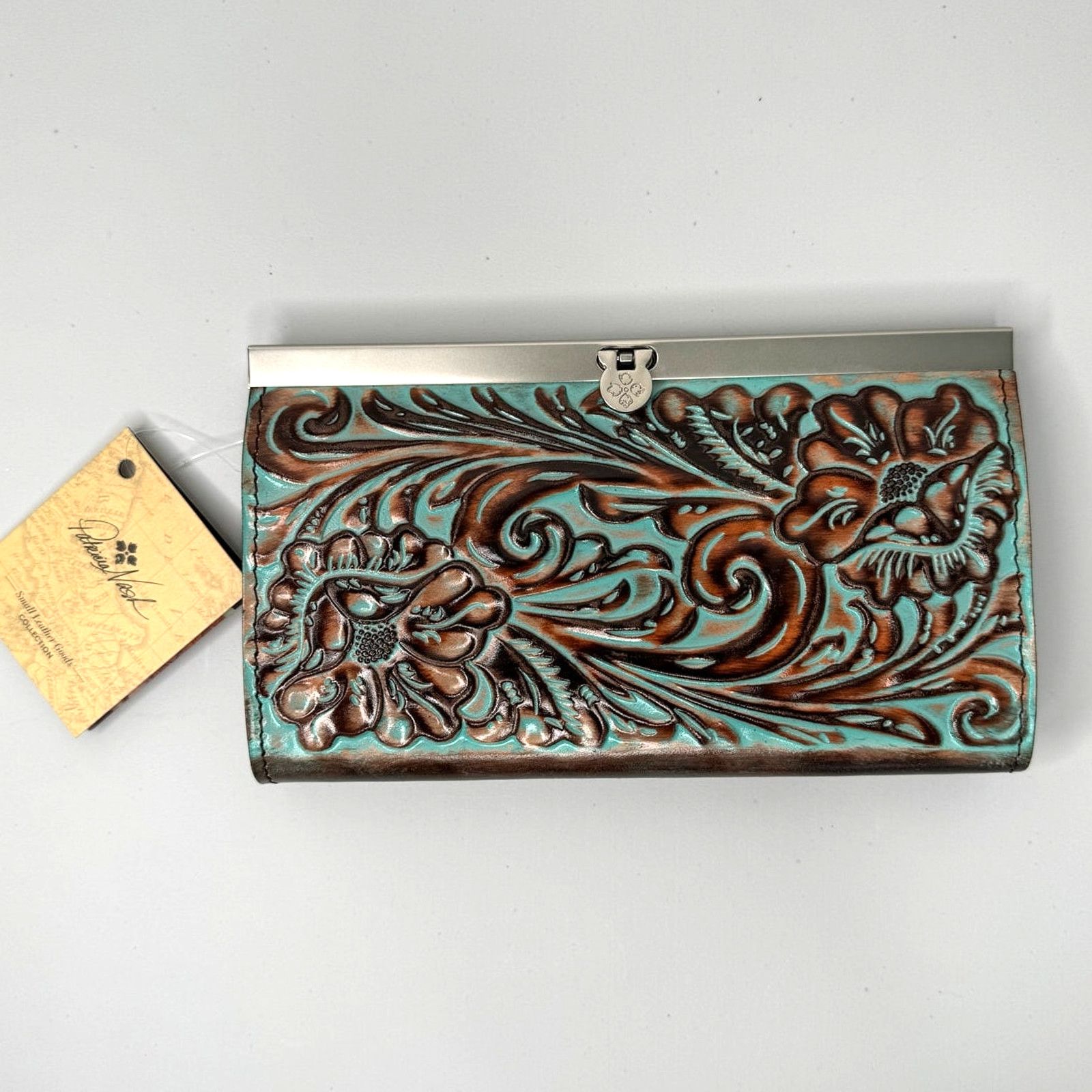 Patricia Nash NEW Patricia Nash Cauchy Wallet in Tooled Turquoise & Brown Size ONE SIZE - 2 Thumbnail