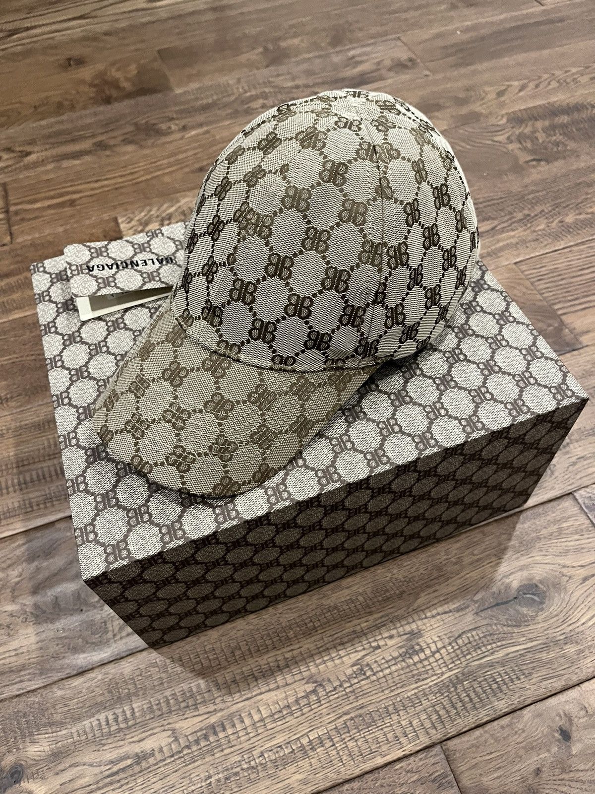 Gucci Balenciaga x Gucci “Hacker Project” Monogram Baseball Hat | Grailed