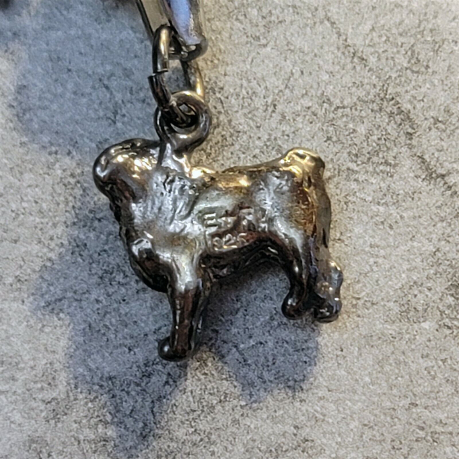 Vintage Esquivel & Fees .925 StSi Hand Cast Pug Charm 24" StSt Chain Size ONE SIZE - 5 Thumbnail