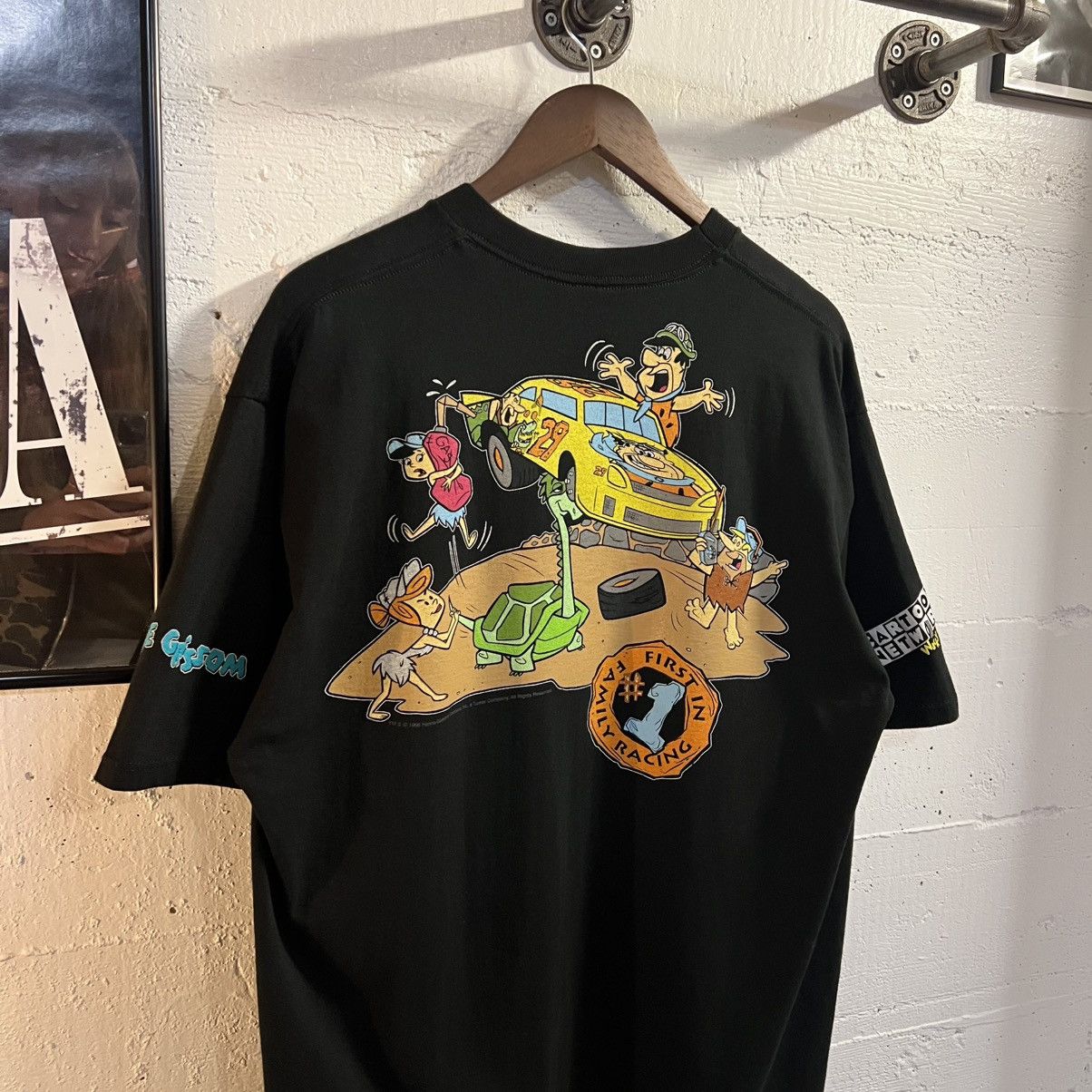 Vintage Vintage 90s Cartoon Network Wacky Racing Flintstones T-Shirt Size US XL / EU 56 / 4 - 5 Thumbnail